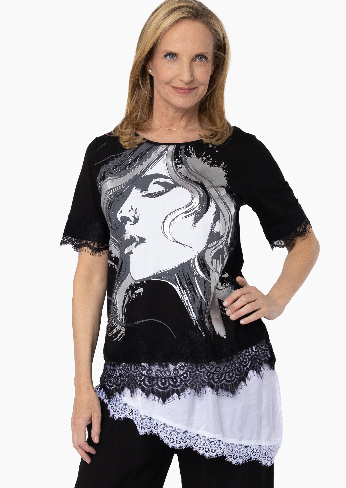 elegantes Shirt, schwarz