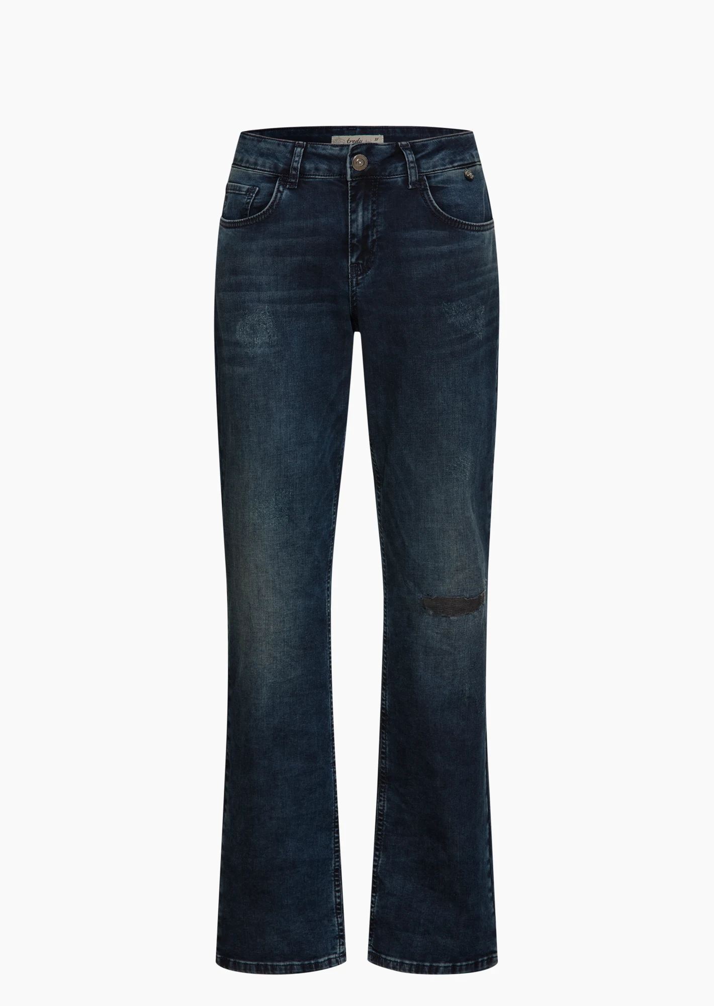 Jeans im Straight-Schnitt, dark blue denim