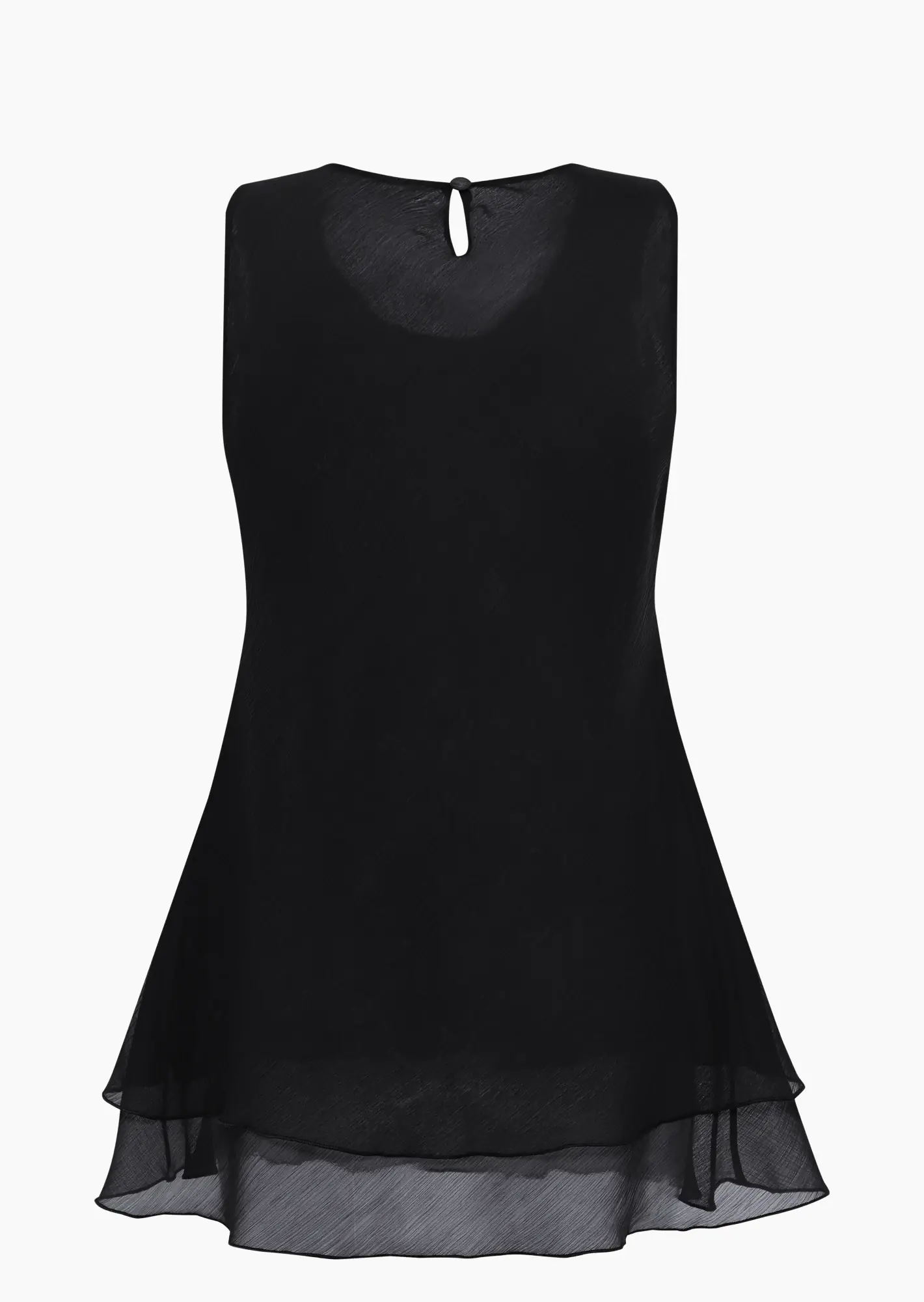 Chiffon-Top im Layering, schwarz