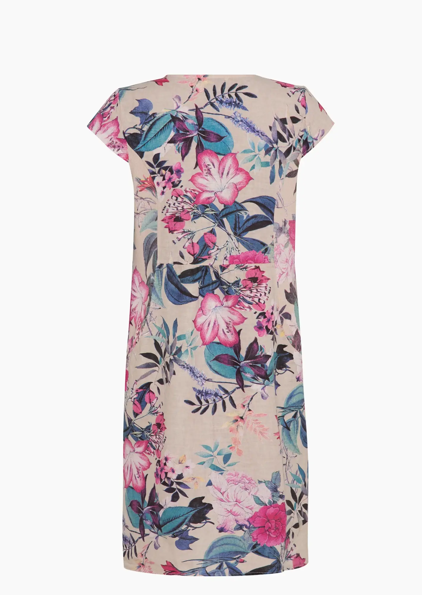 gemustertes Leinenkleid, crema