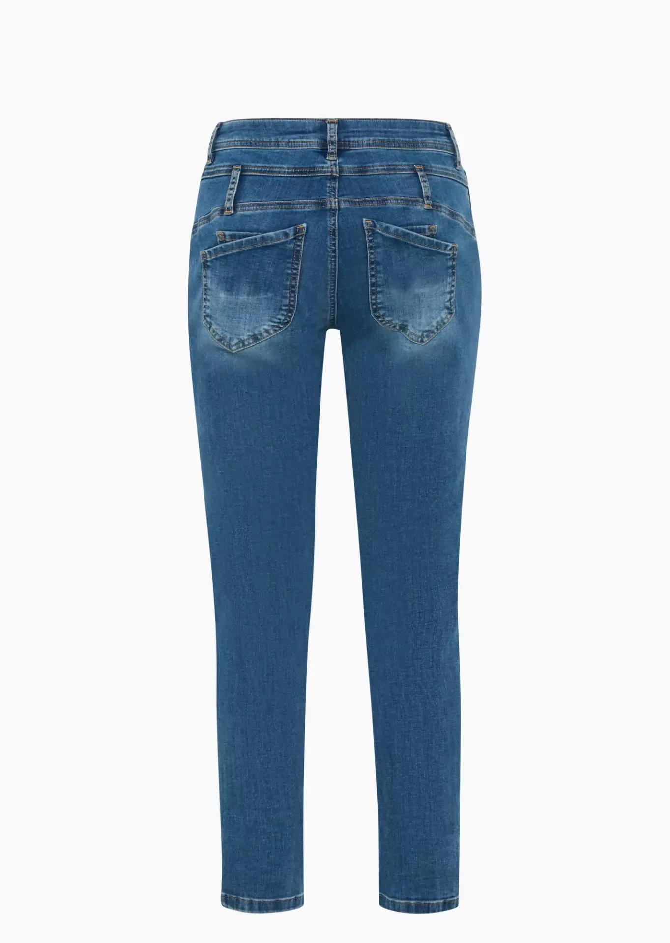 stylische Doppelbundjeans, blue denim