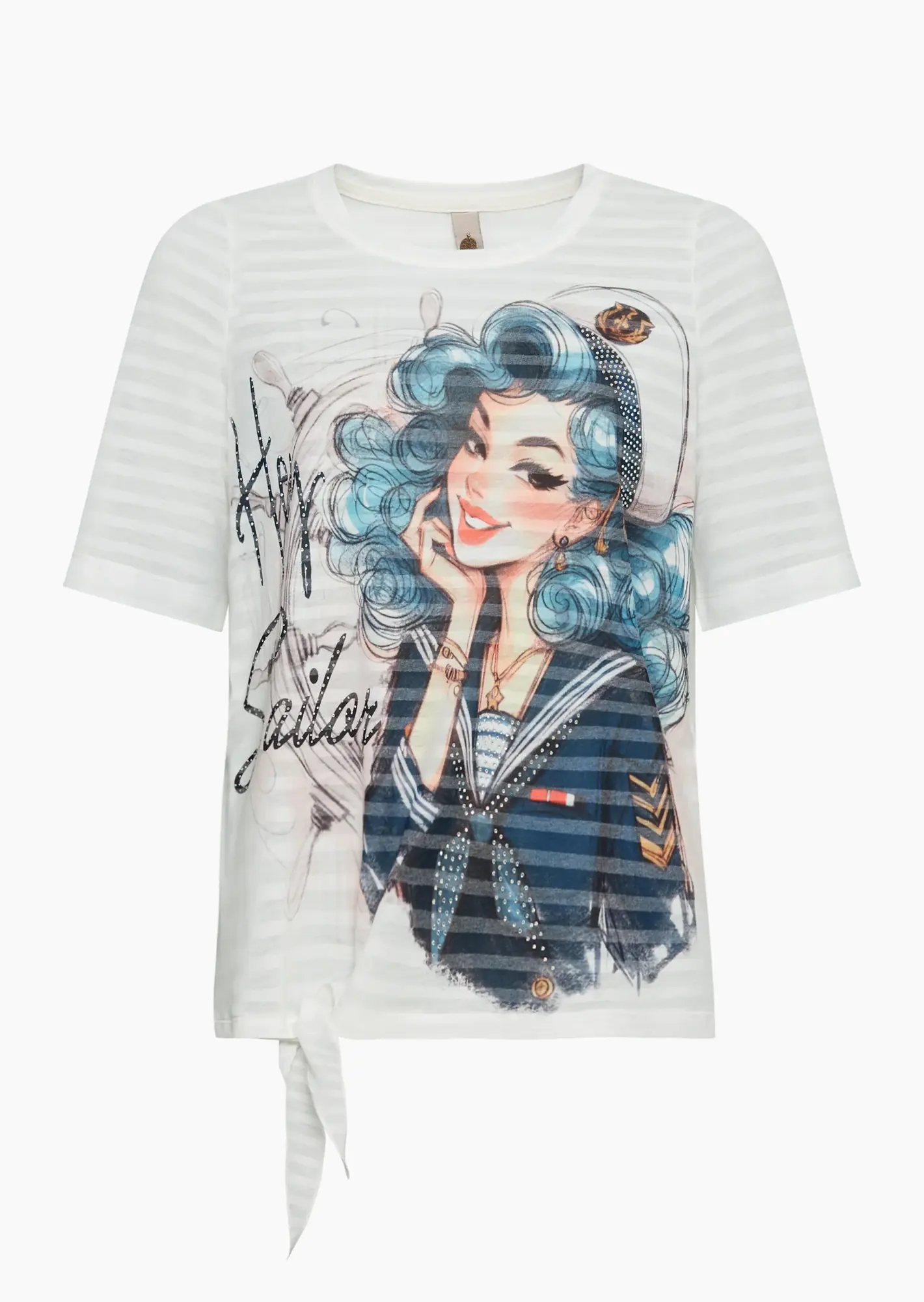 Shirt mit Knoten, offwhite