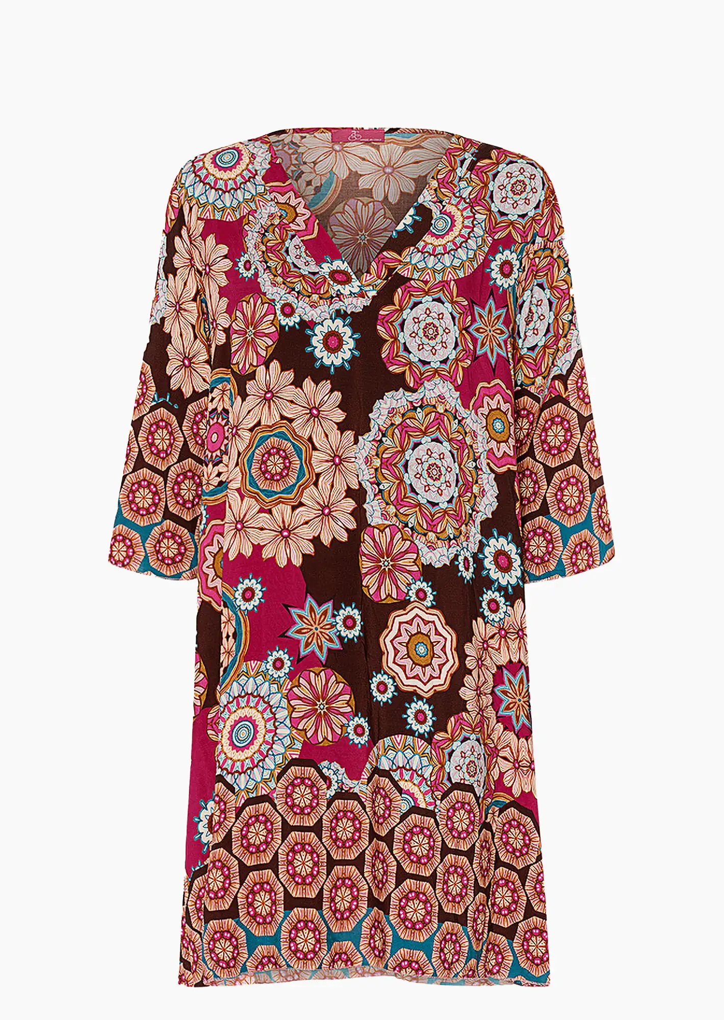 Kleid im Alloverprint, pink