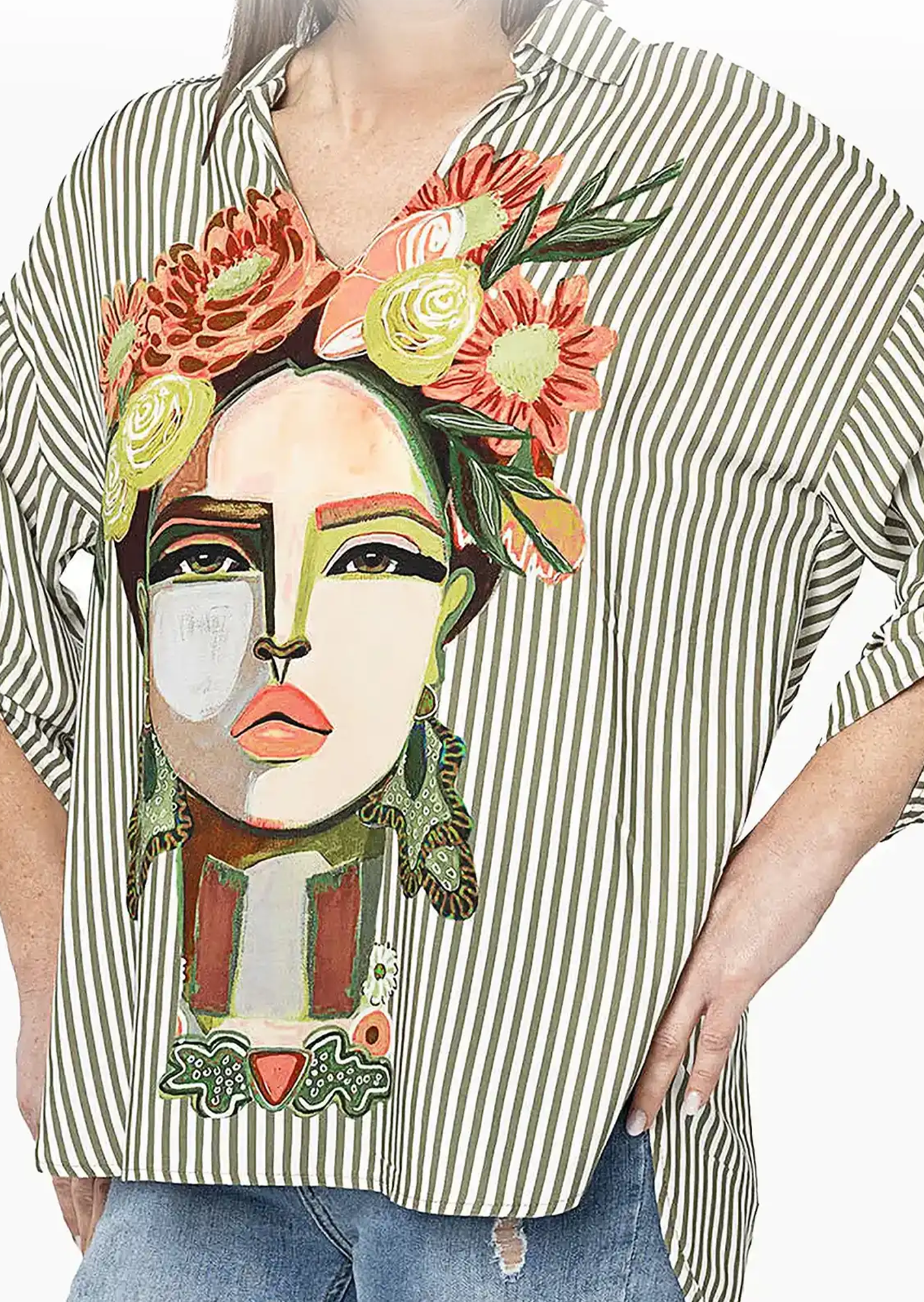 Bluse 'Frida', khaki