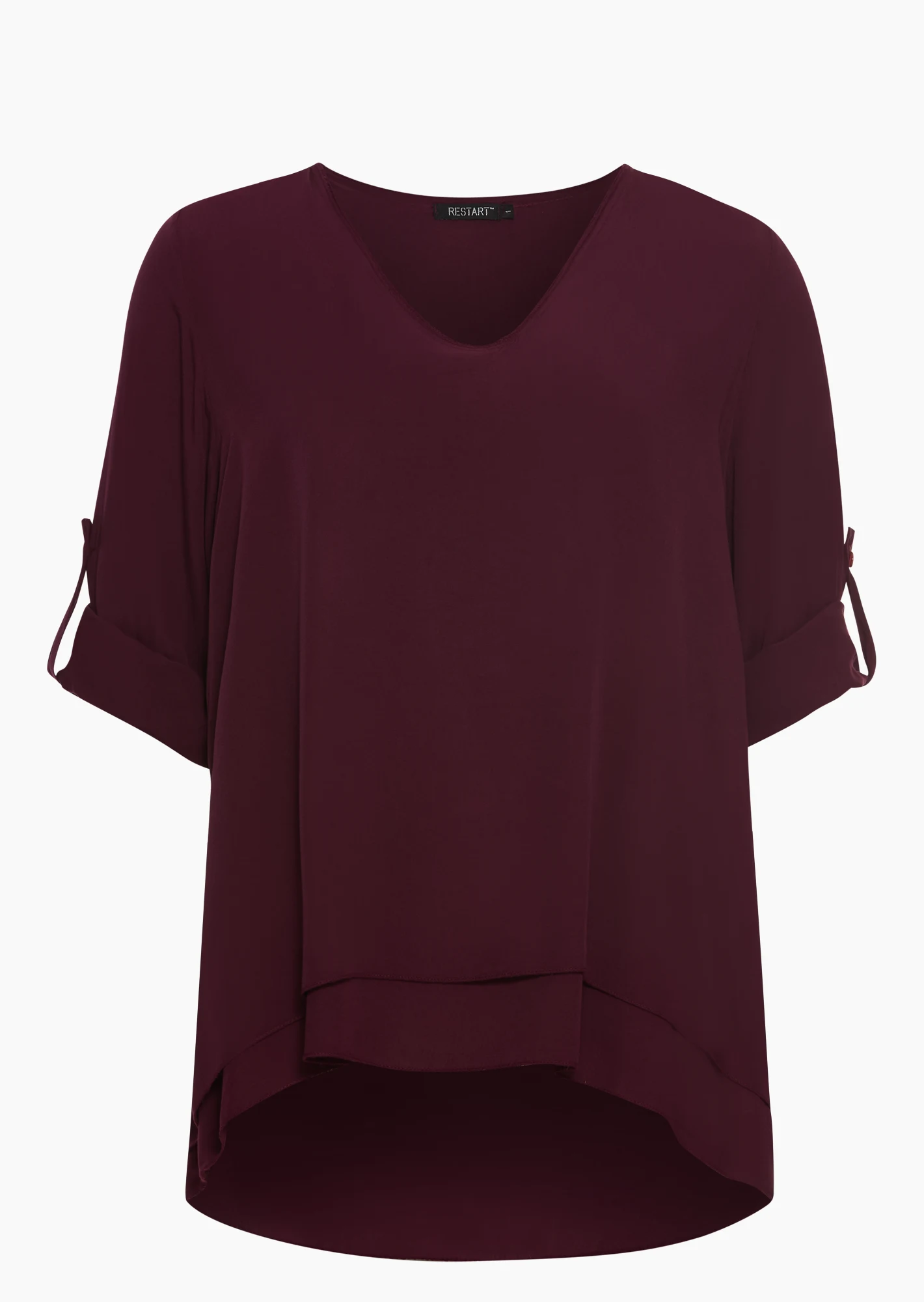 leicht fließende Bluse, burgund