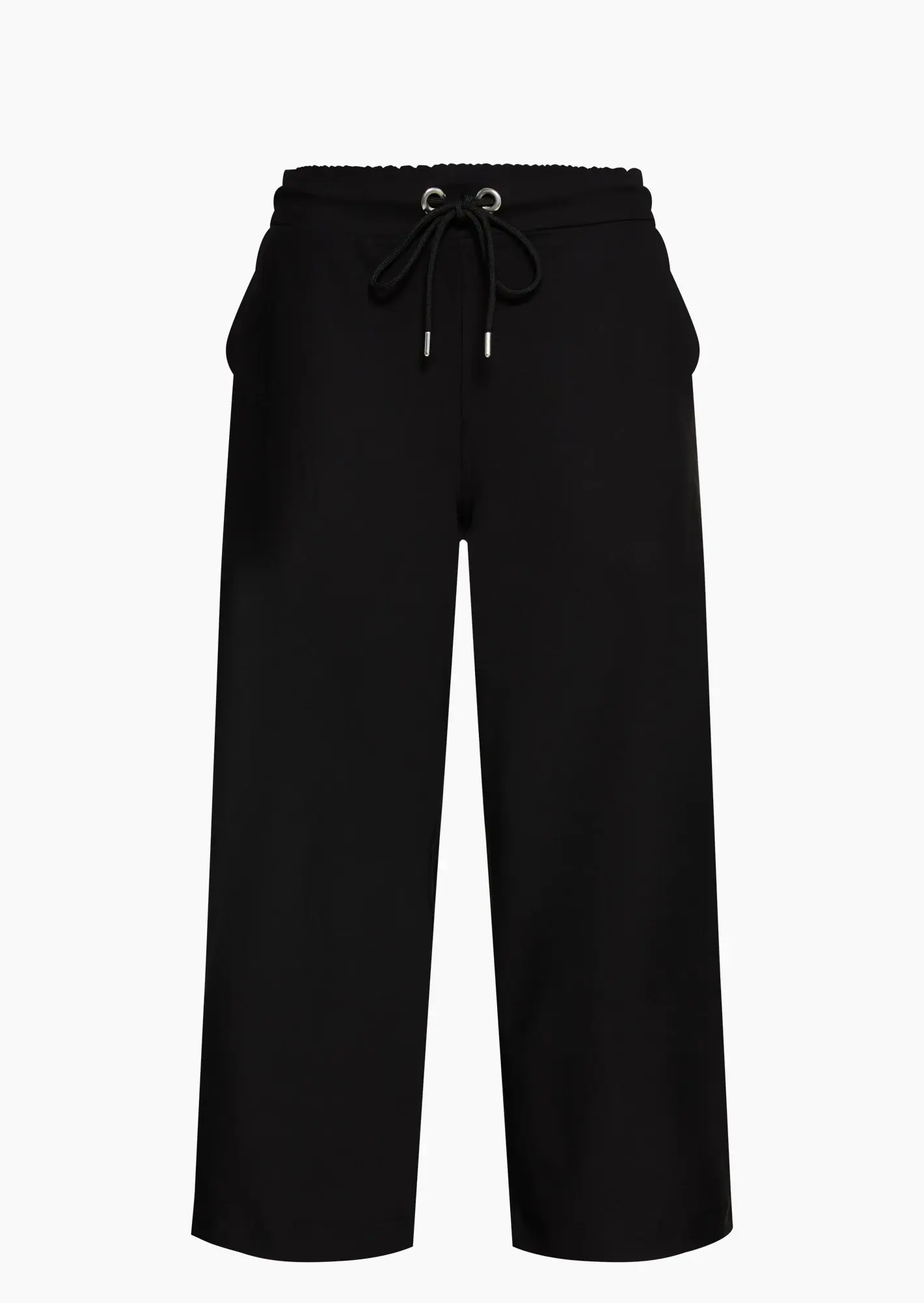 Wide Leg Hose mit Galonstreifen, schwarz