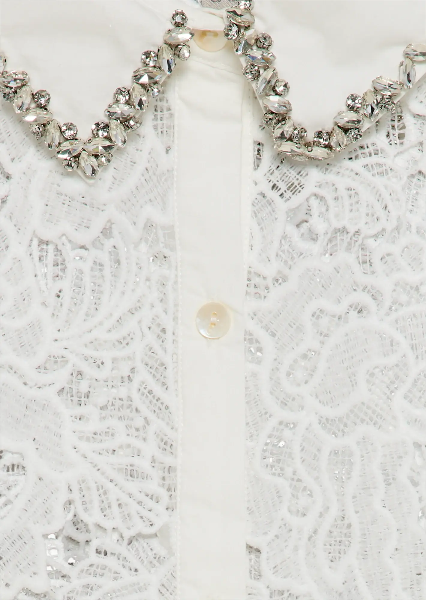 Bluse im Alloverspitzendesign, offwhite