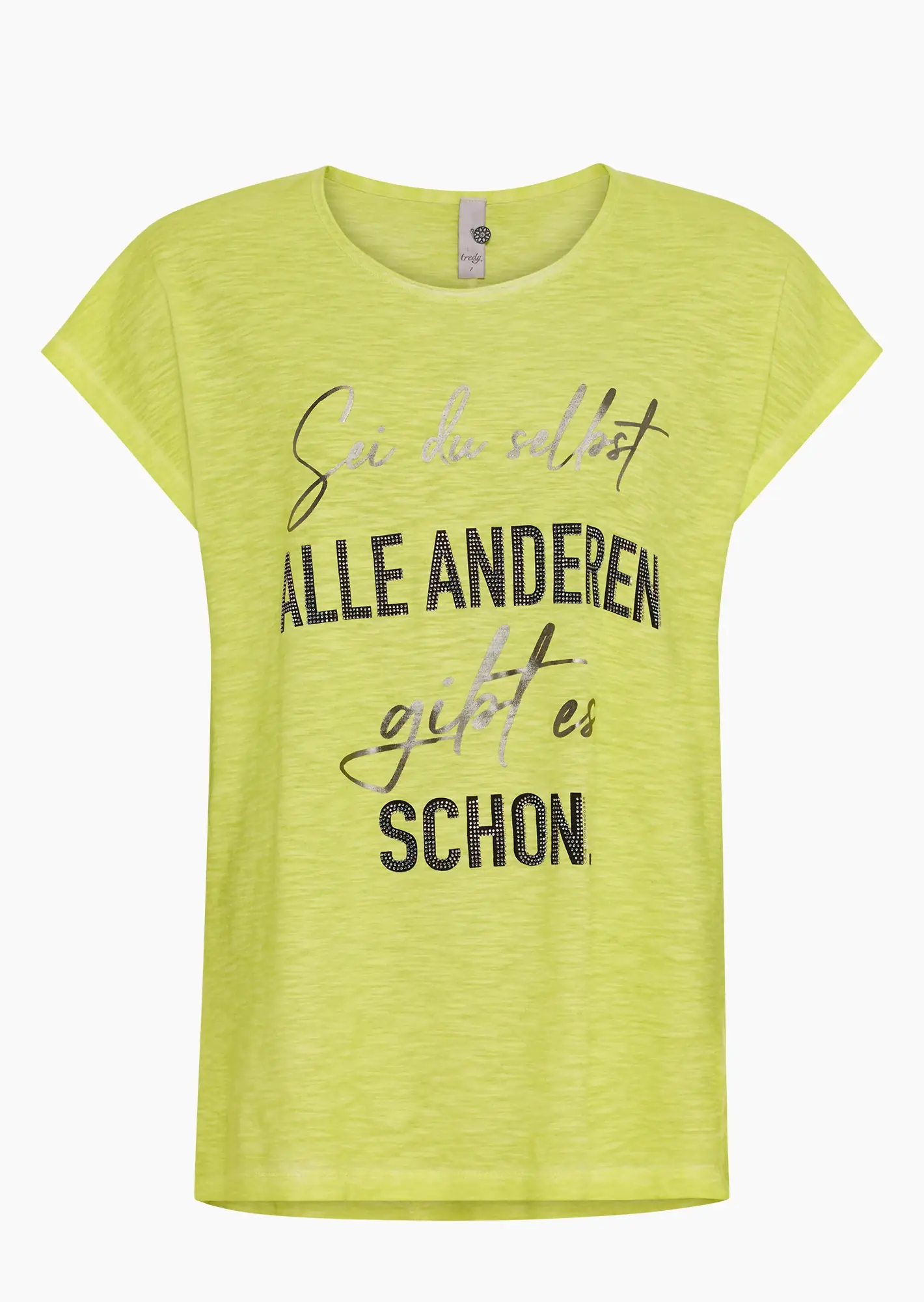 Baumwoll-Shirt mit Statement, limeglow