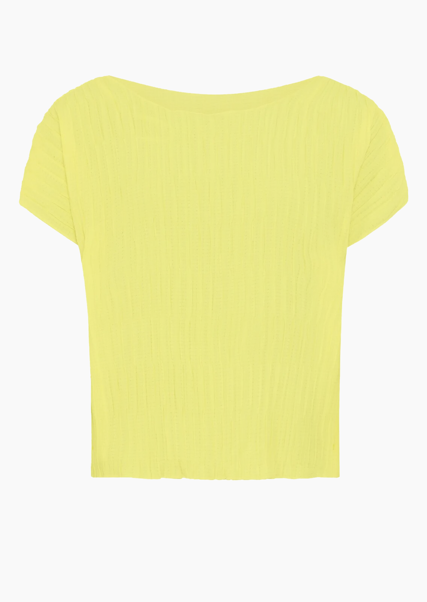 Strukturiertes Kurzarmshirt, butter yellow