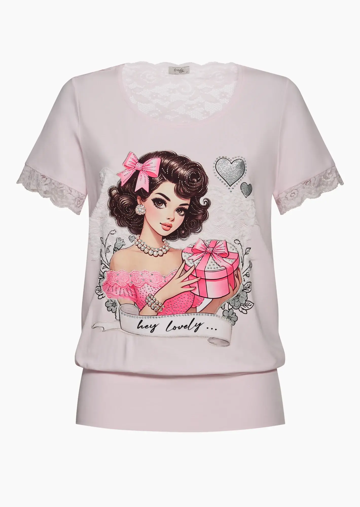 Shirt mit dekorativer Spitze,