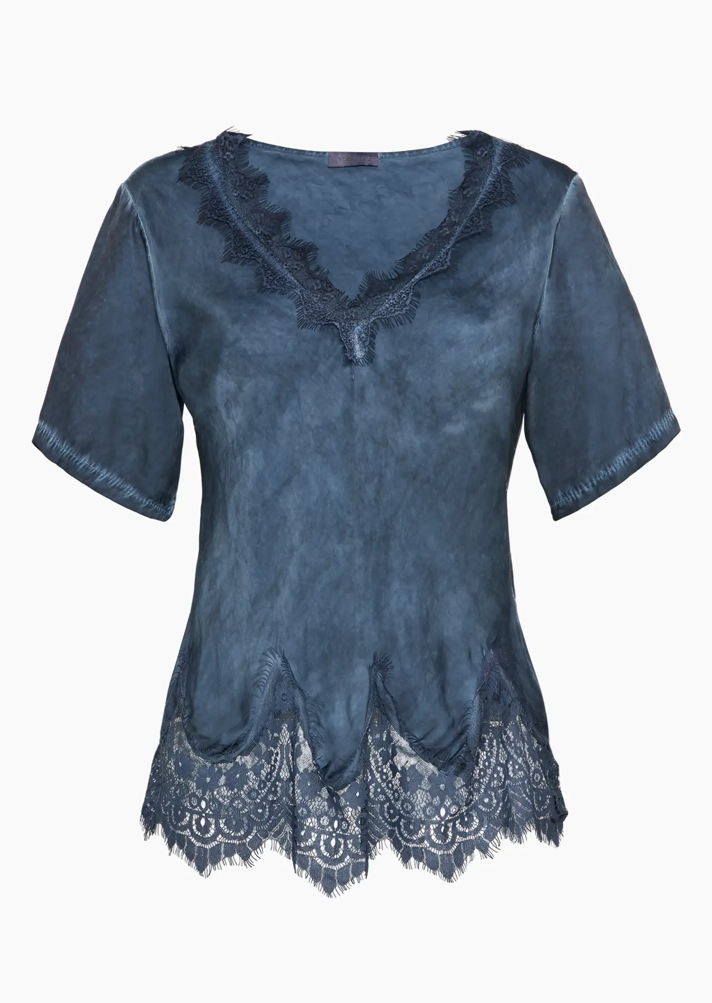 Shirt aus Viskose-Satin, navy