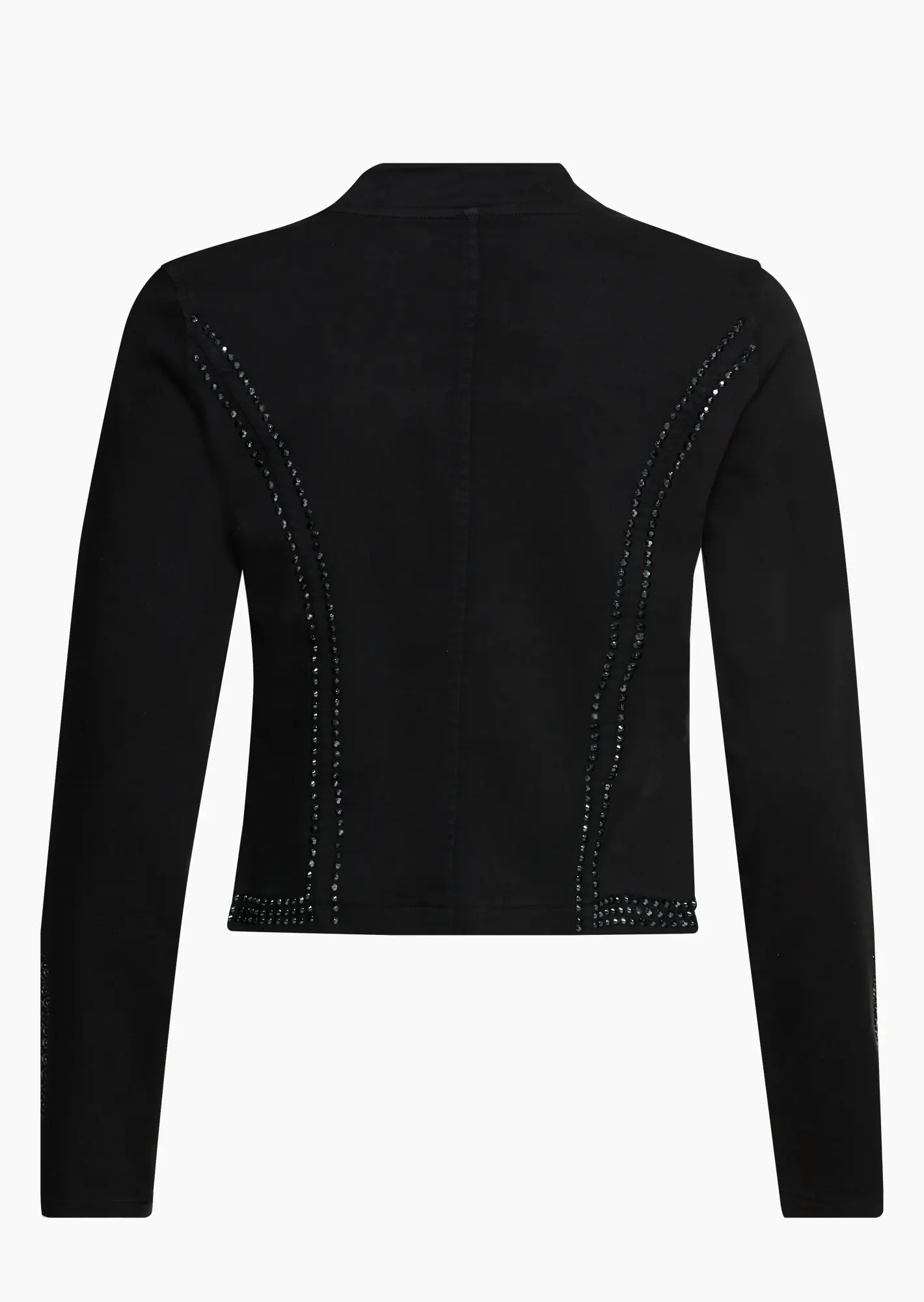 Jeansjacke mit Ziersteinen, schwarz
