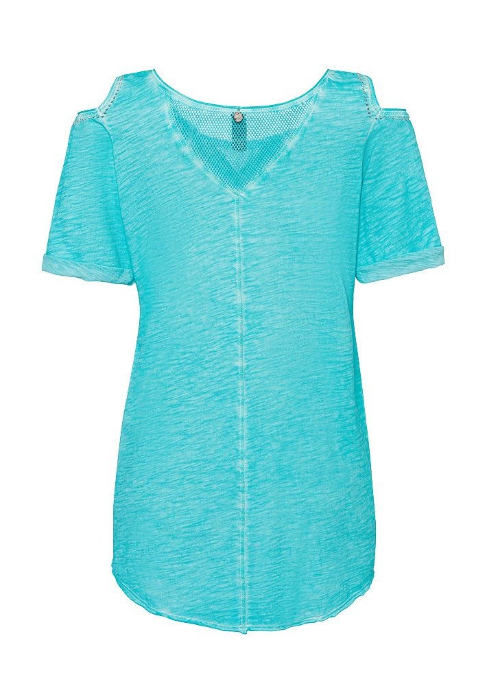 Shirt 'Wild & free', blue fluro