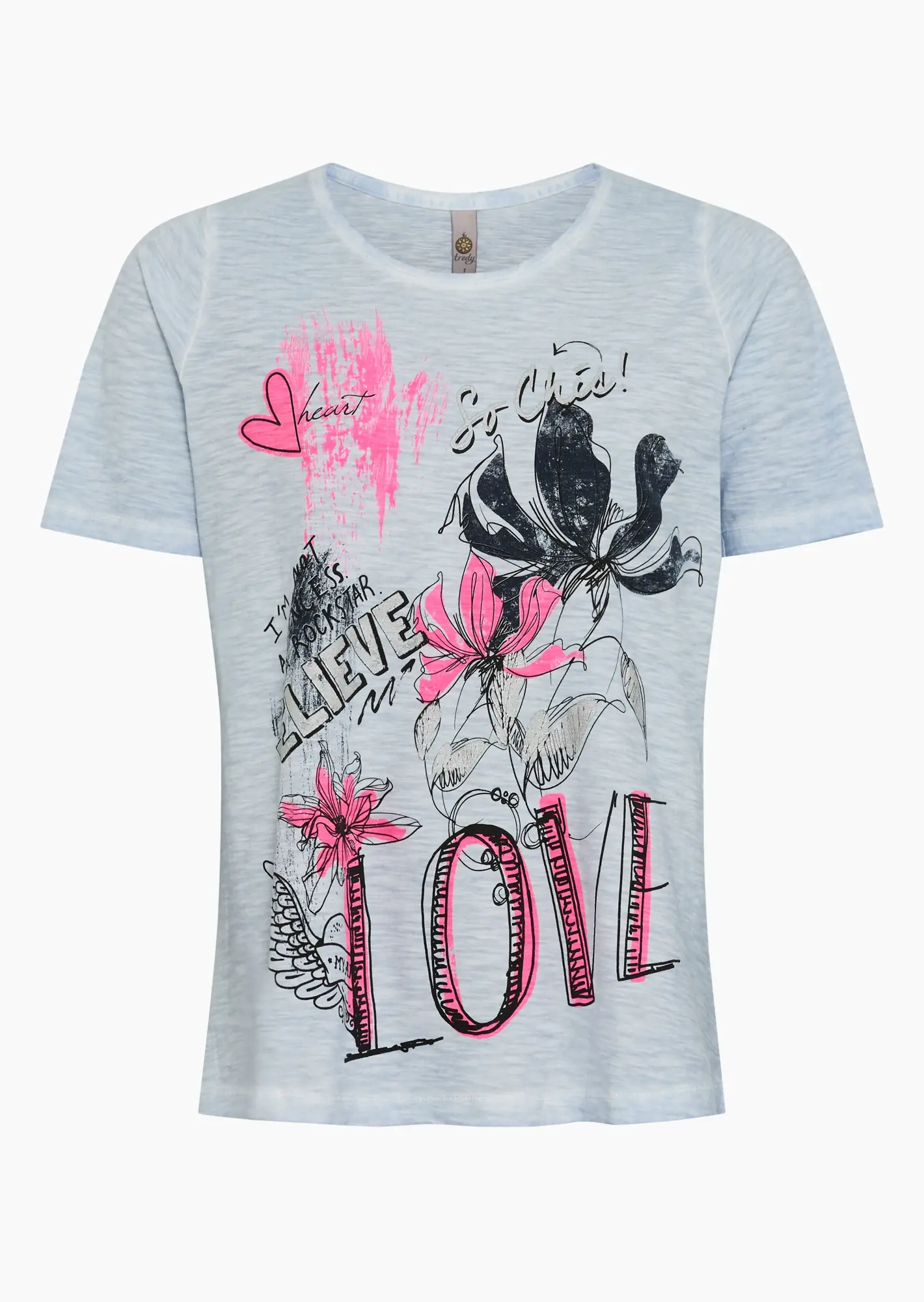 T-Shirt mit Finelineprint, eiskristall