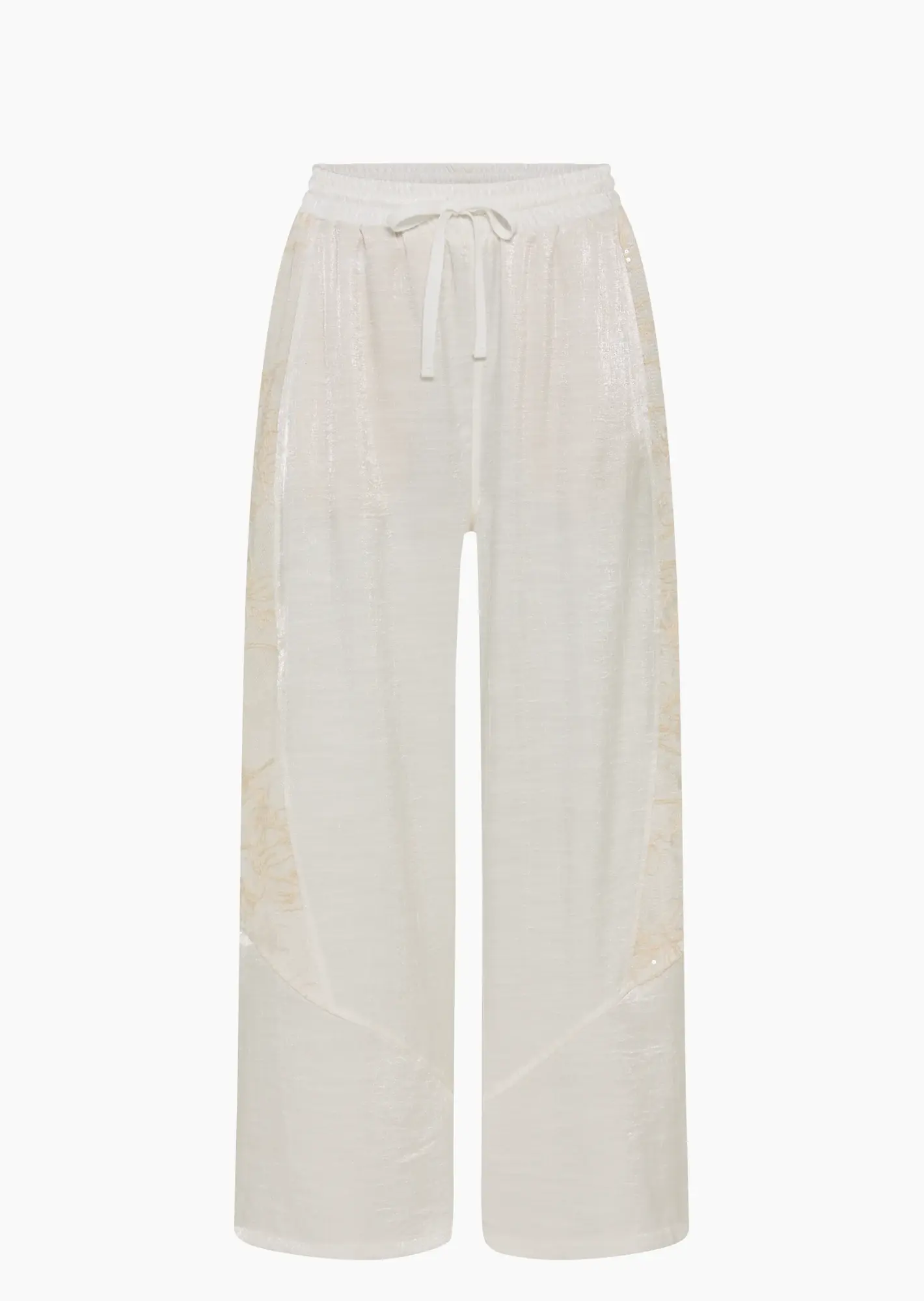 bestickte Wide Leg Hose mit Zierpailletten,