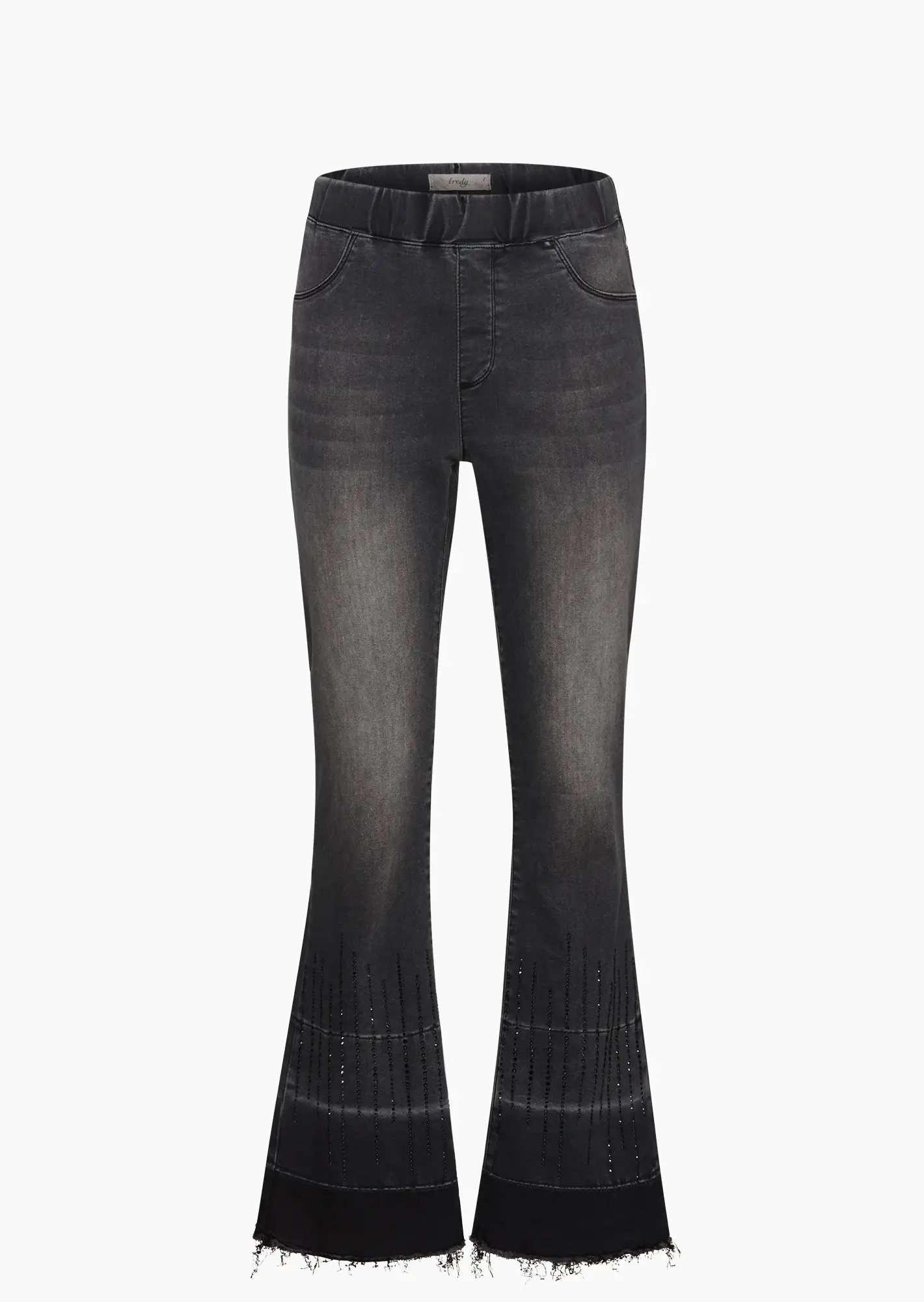 Jeggings mit Ziersteinen, black denim