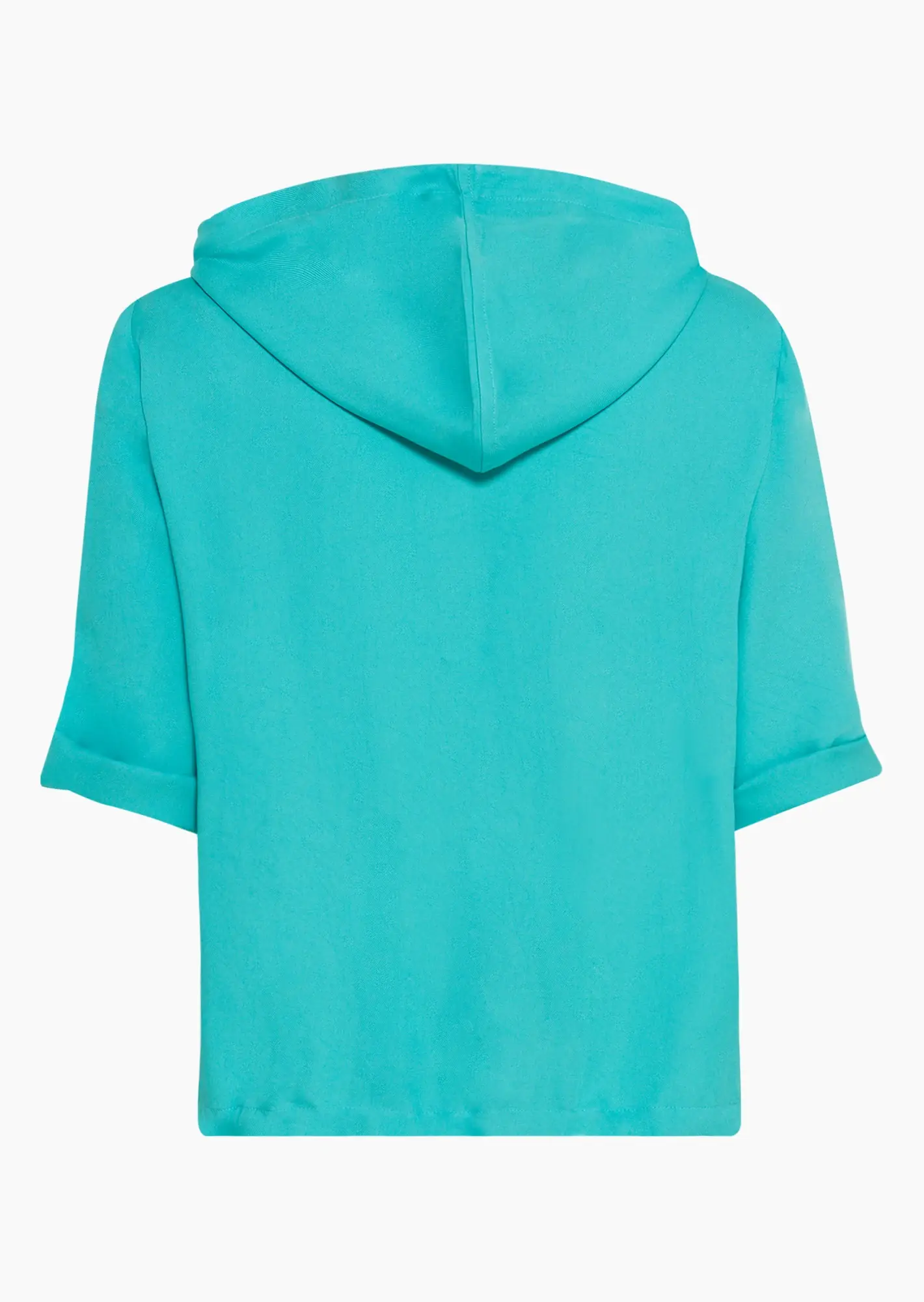 leichte Bluse mit Statement, türkis