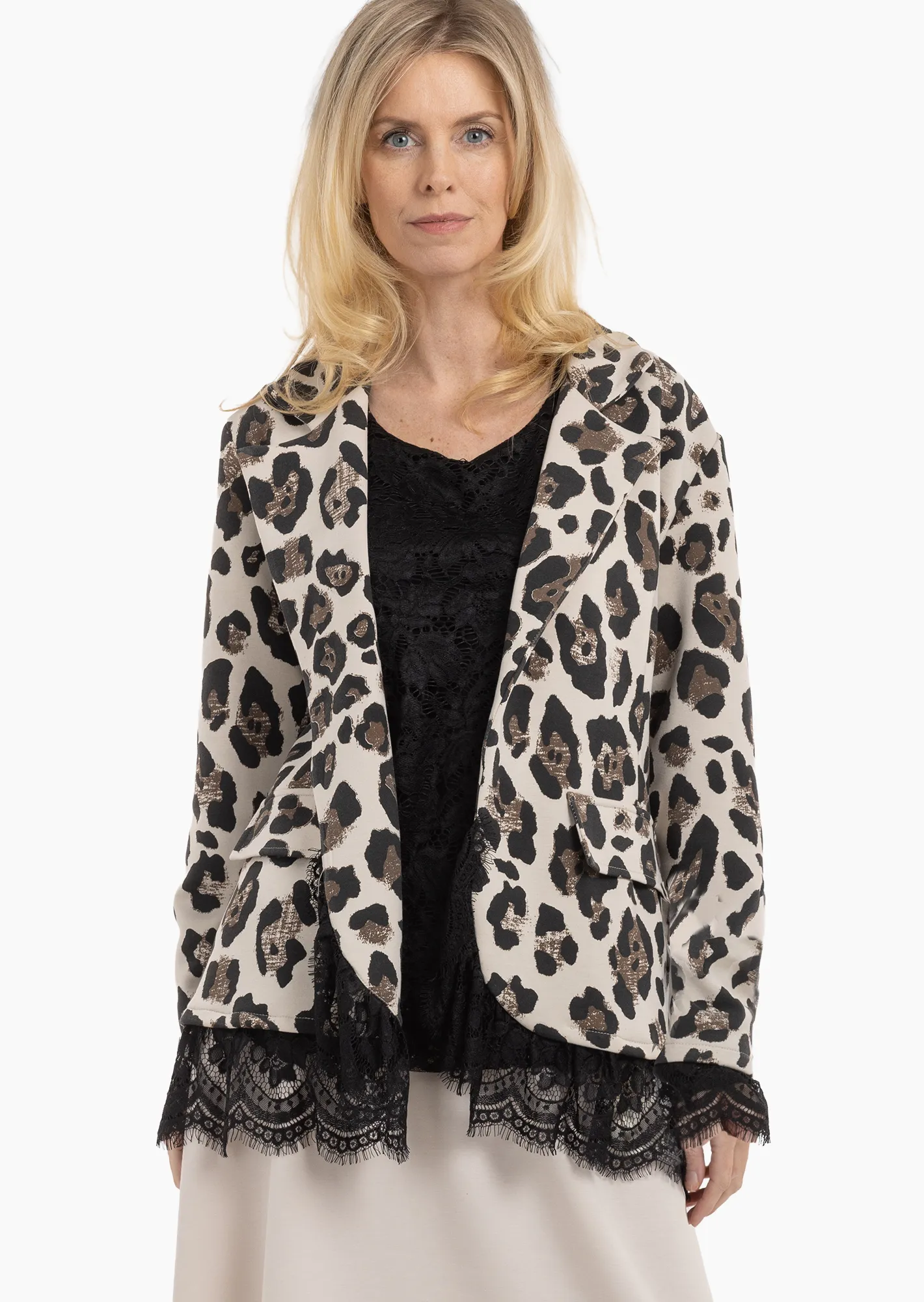 eleganter Blazer, schwarz-crema