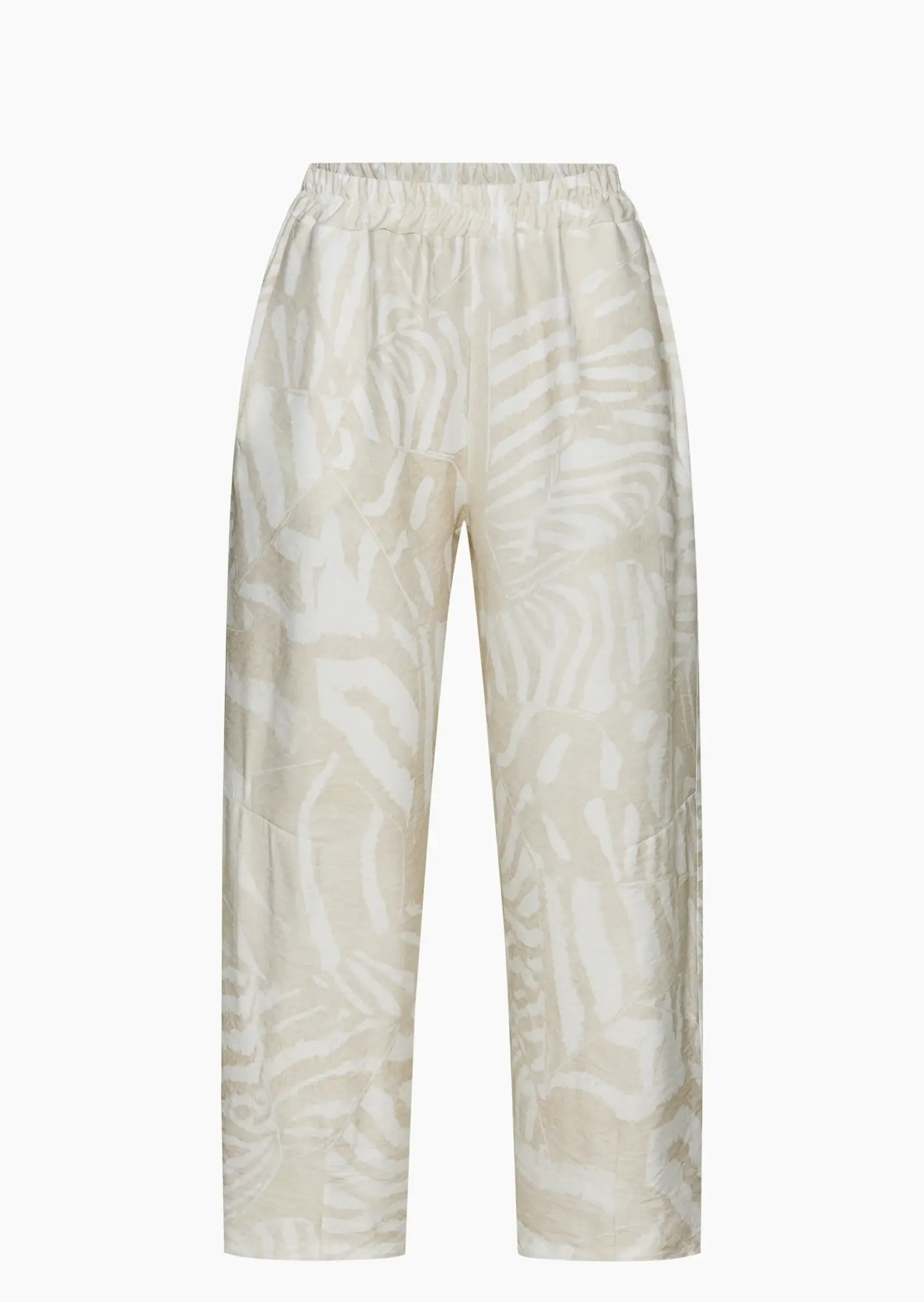 Leichte Viskose-Hose im Alloverprint, crema