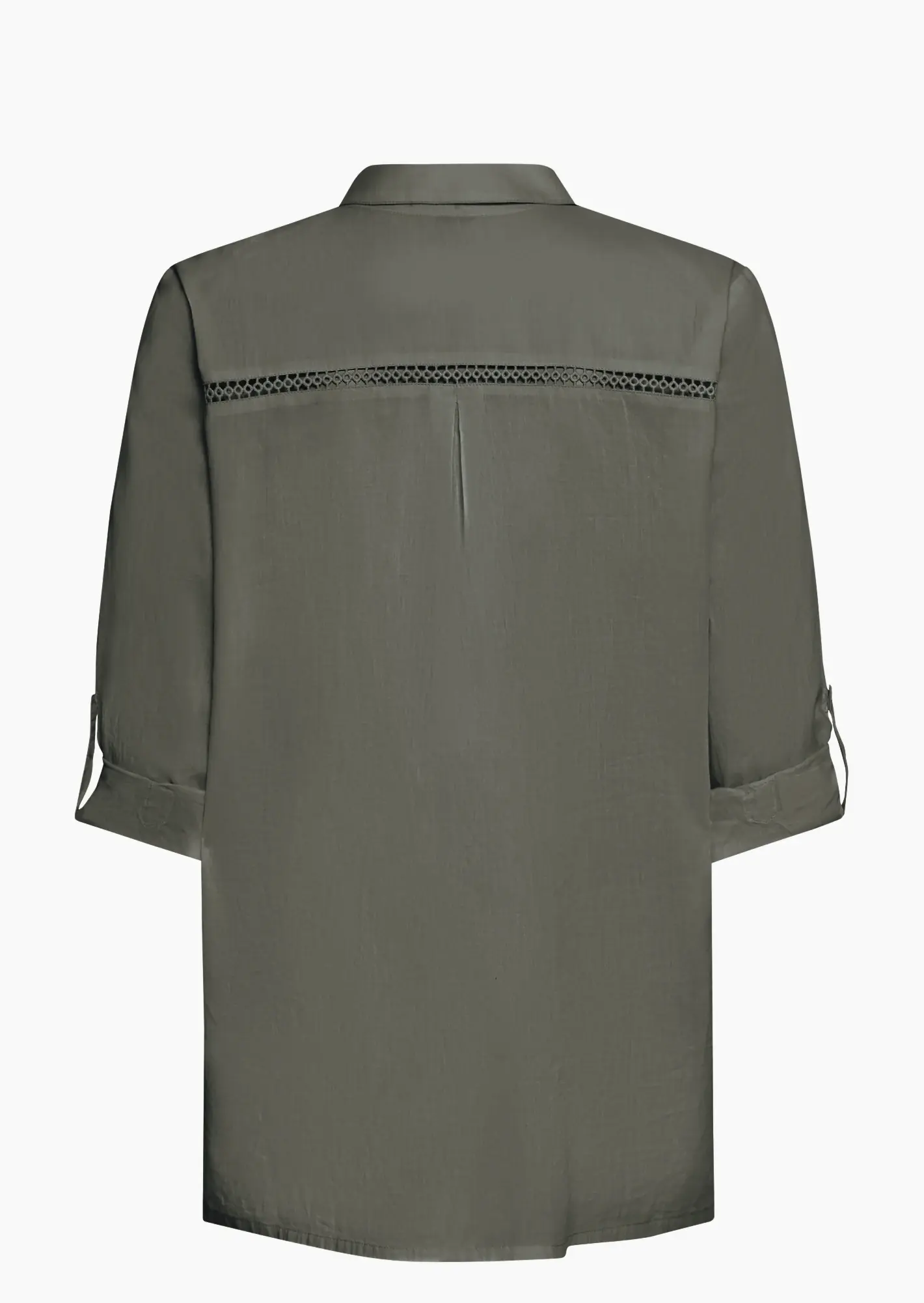 Bluse mit detailreicher Stickerei, khaki