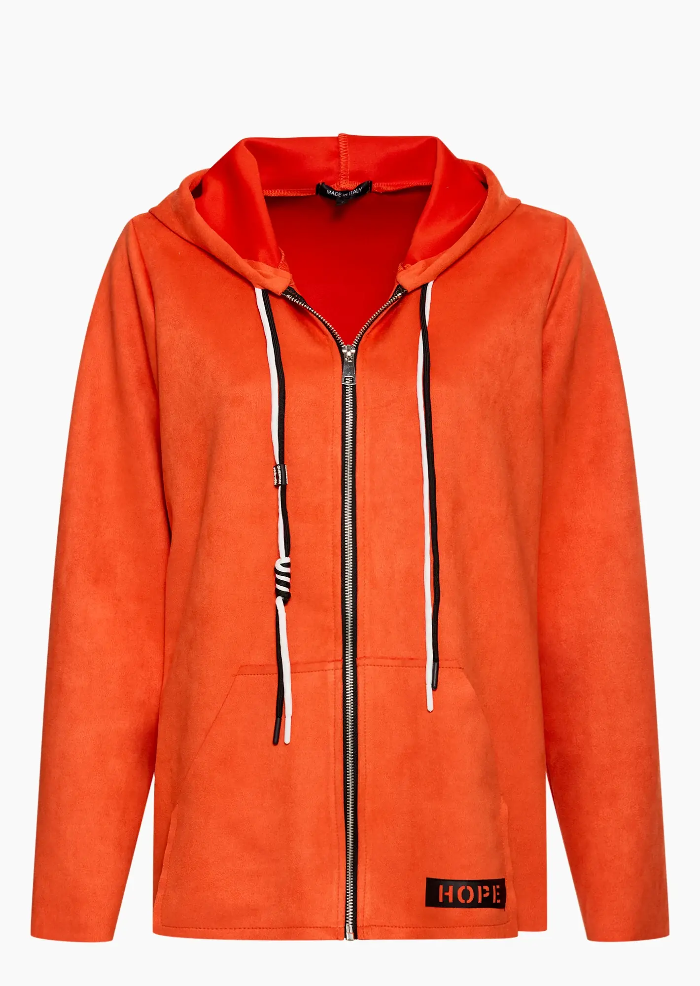 Jacke in Suede-Optik, orange