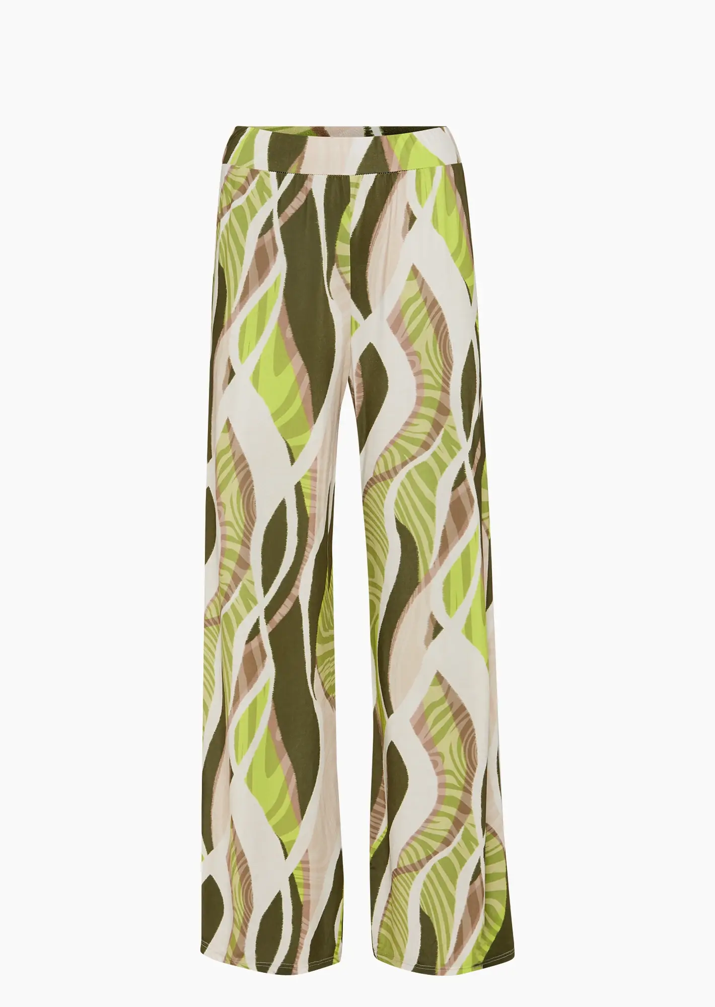 Wide Leg Hose gemustert, pistazie