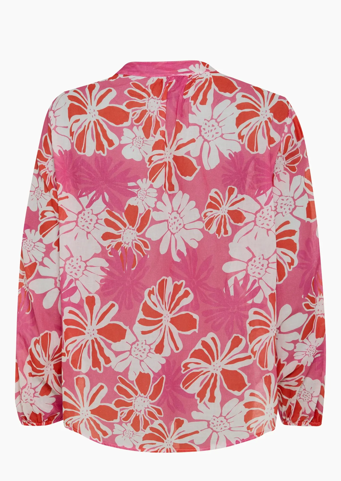 leichte Bluse mit floralem Print, pink