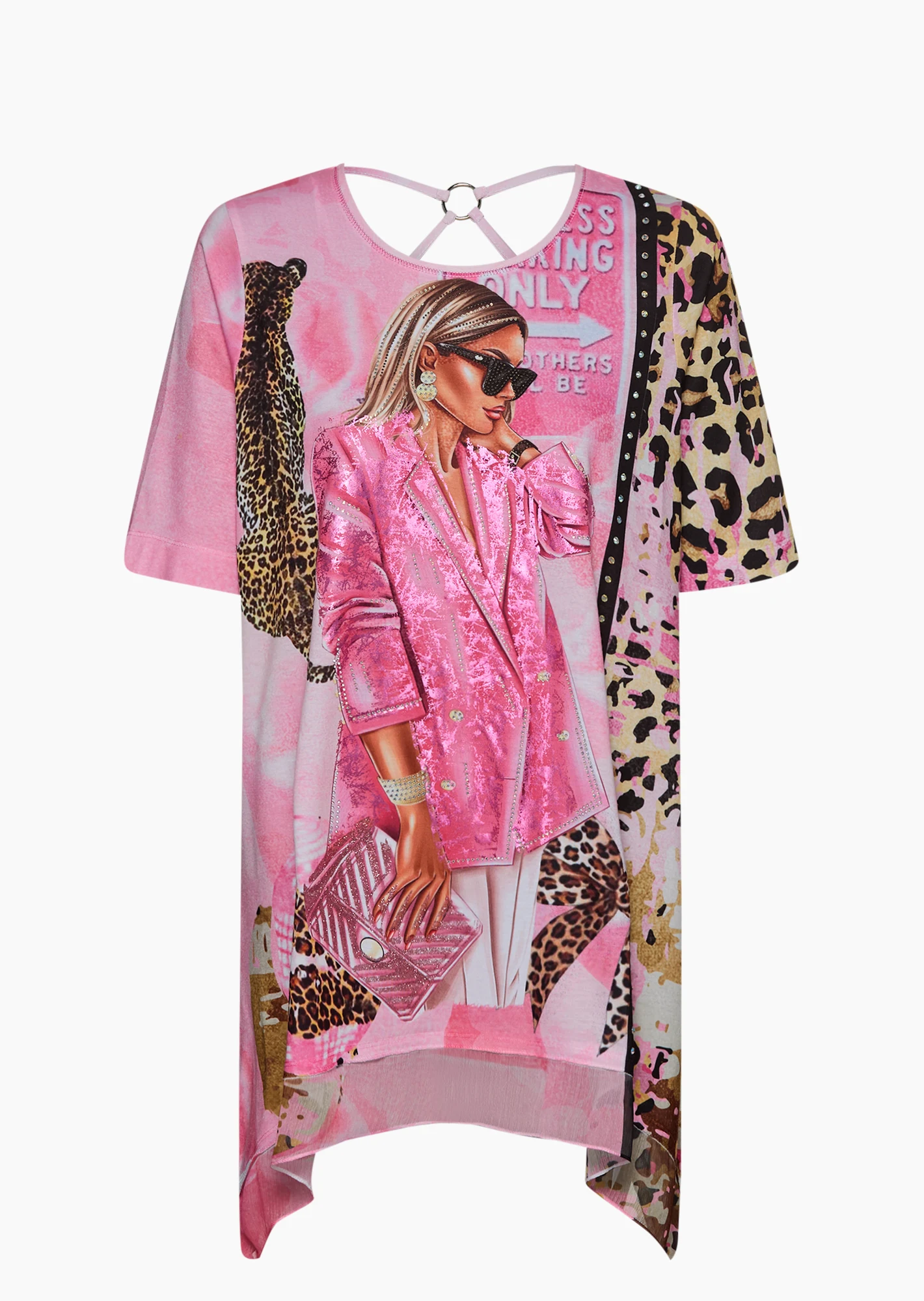 Shirt mit dekorativem Print, pink