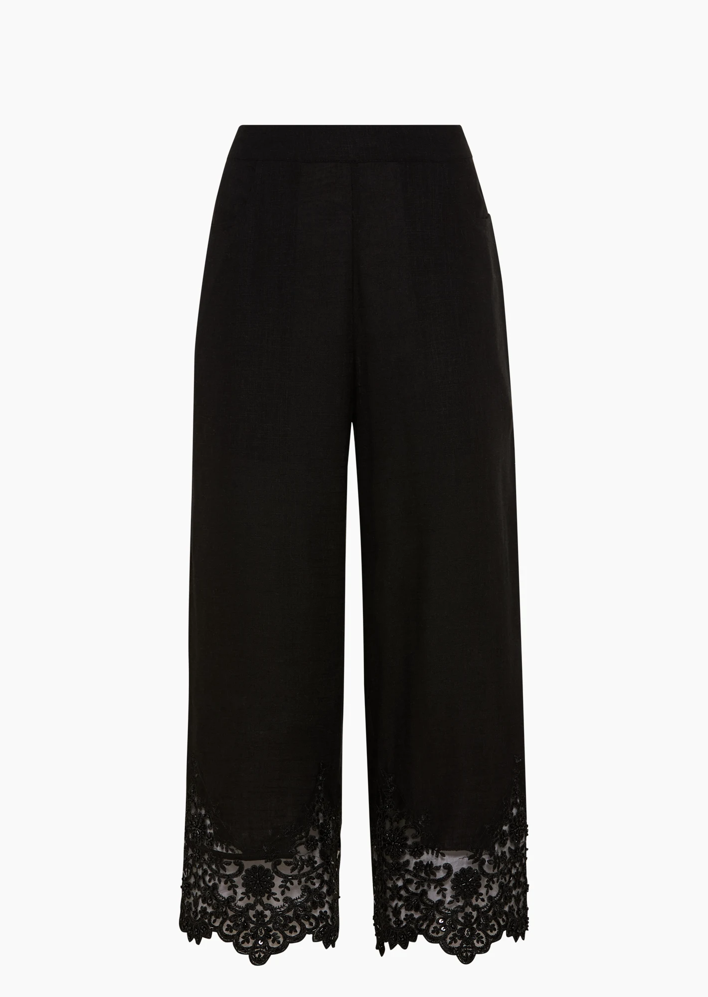 Leichte Hose mit detailverliebten Highlights, schwarz