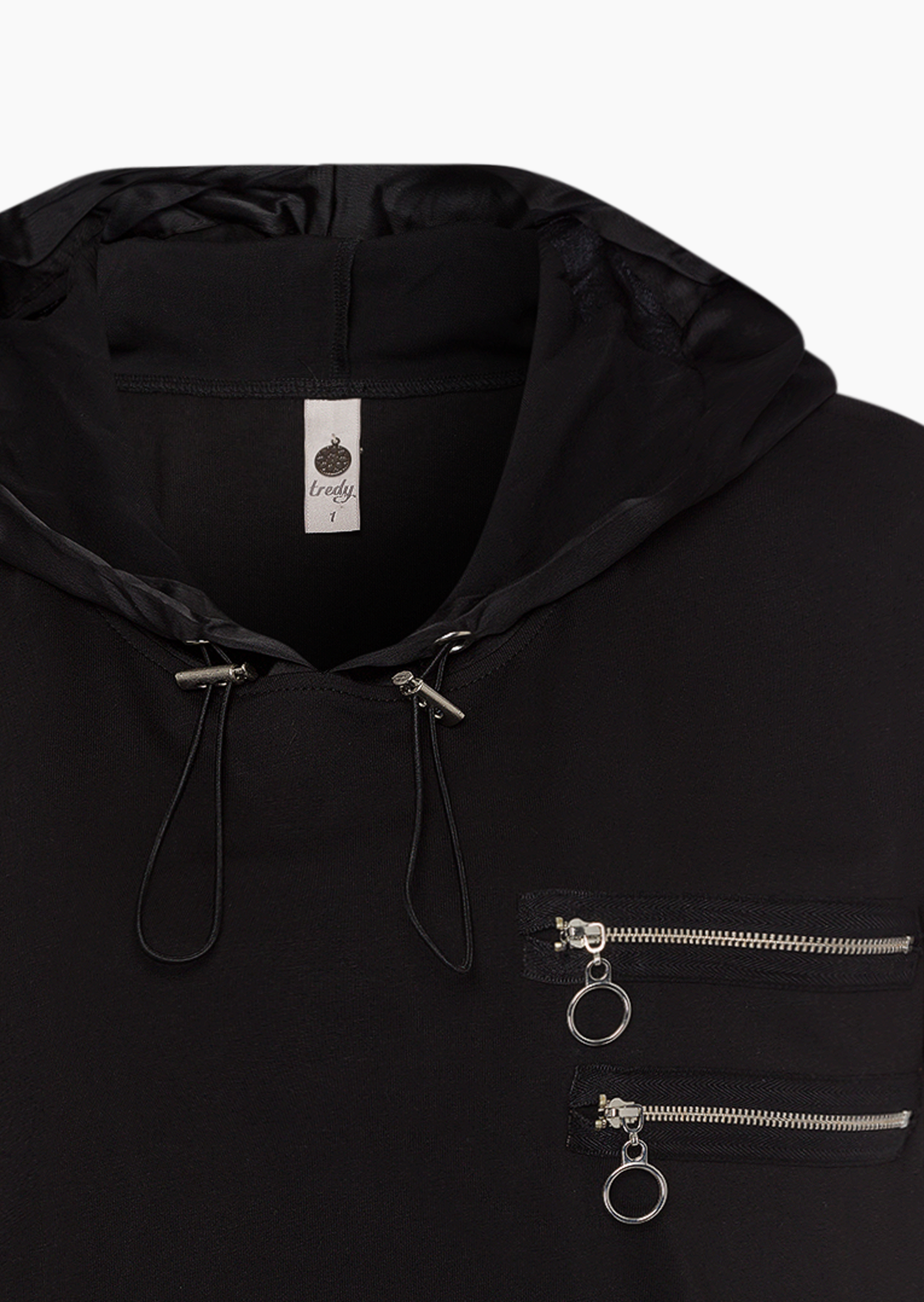 Shirt mit glänzenden Details, schwarz