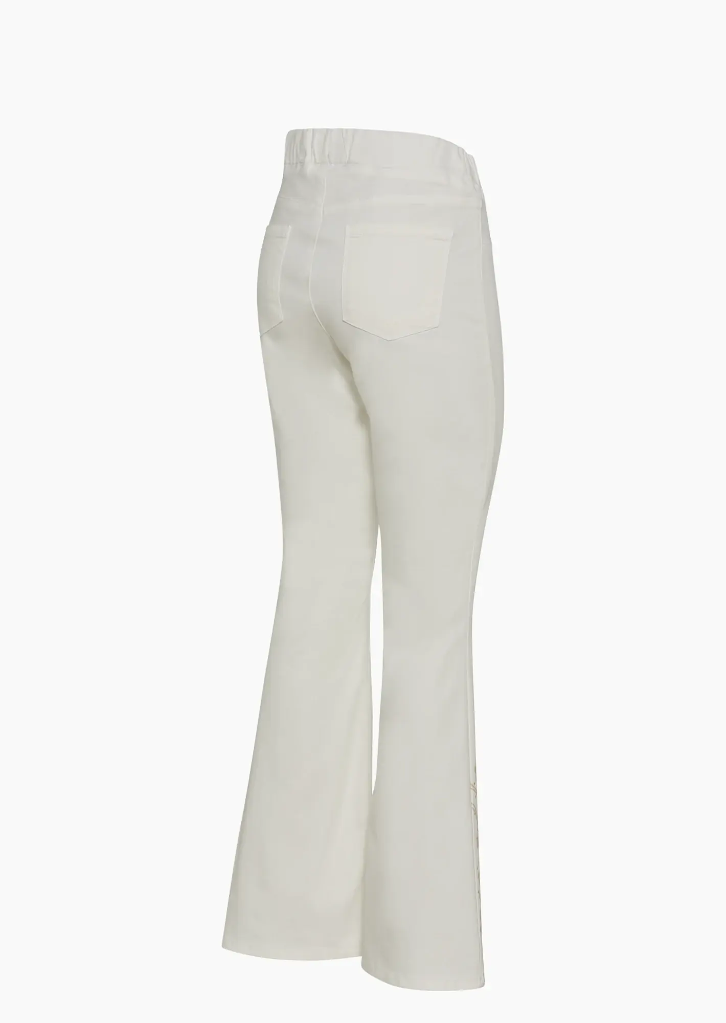 Jeggings im Bootcut-Style & Stickerei, offwhite