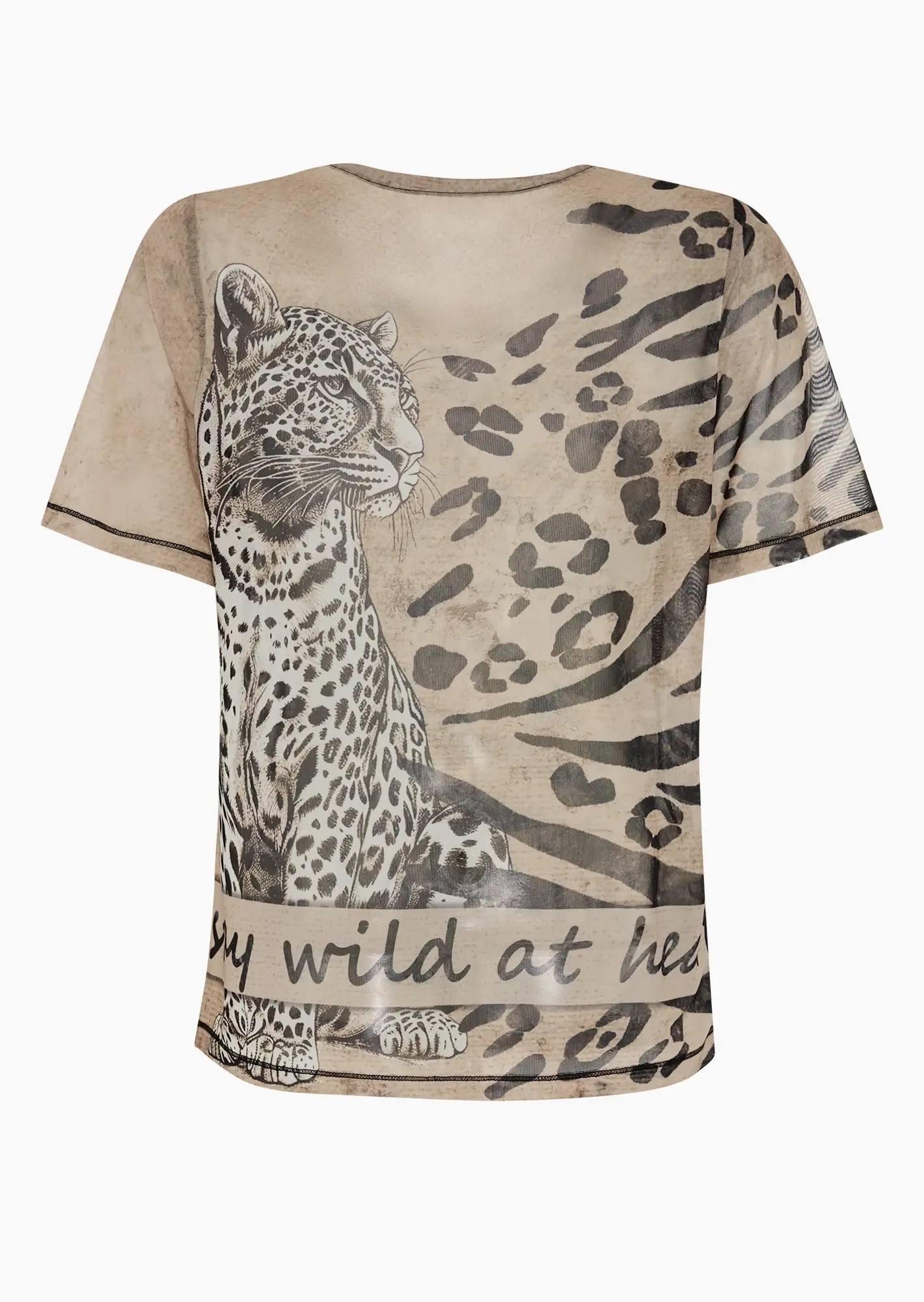 Shirt im Lagenlook mit Leoprint, pepper