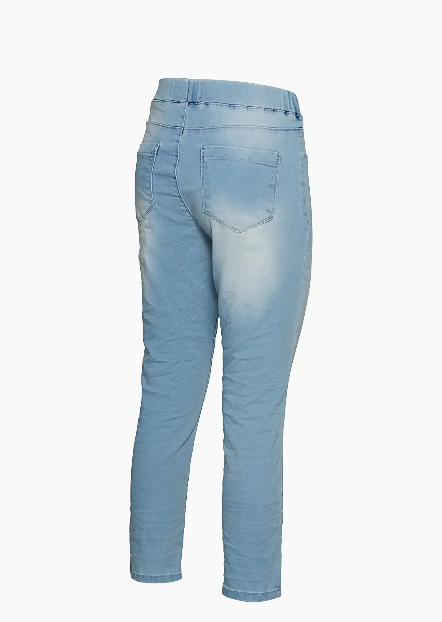 Jeggings floral, light blue denim