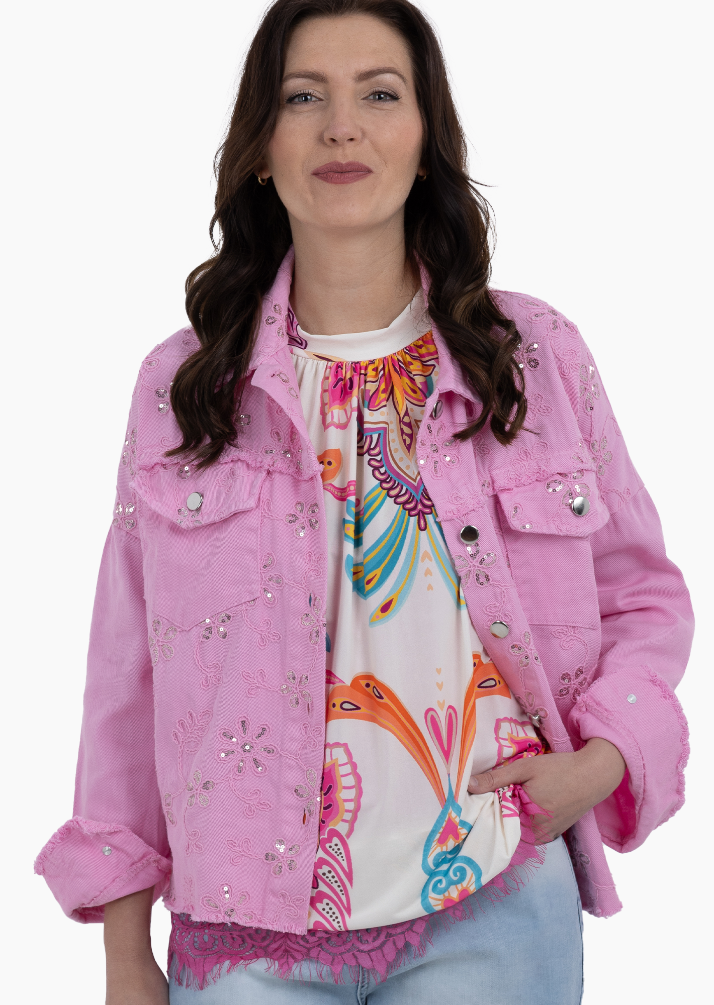 Neckholdertop mit sommerlichem Muster, bunt