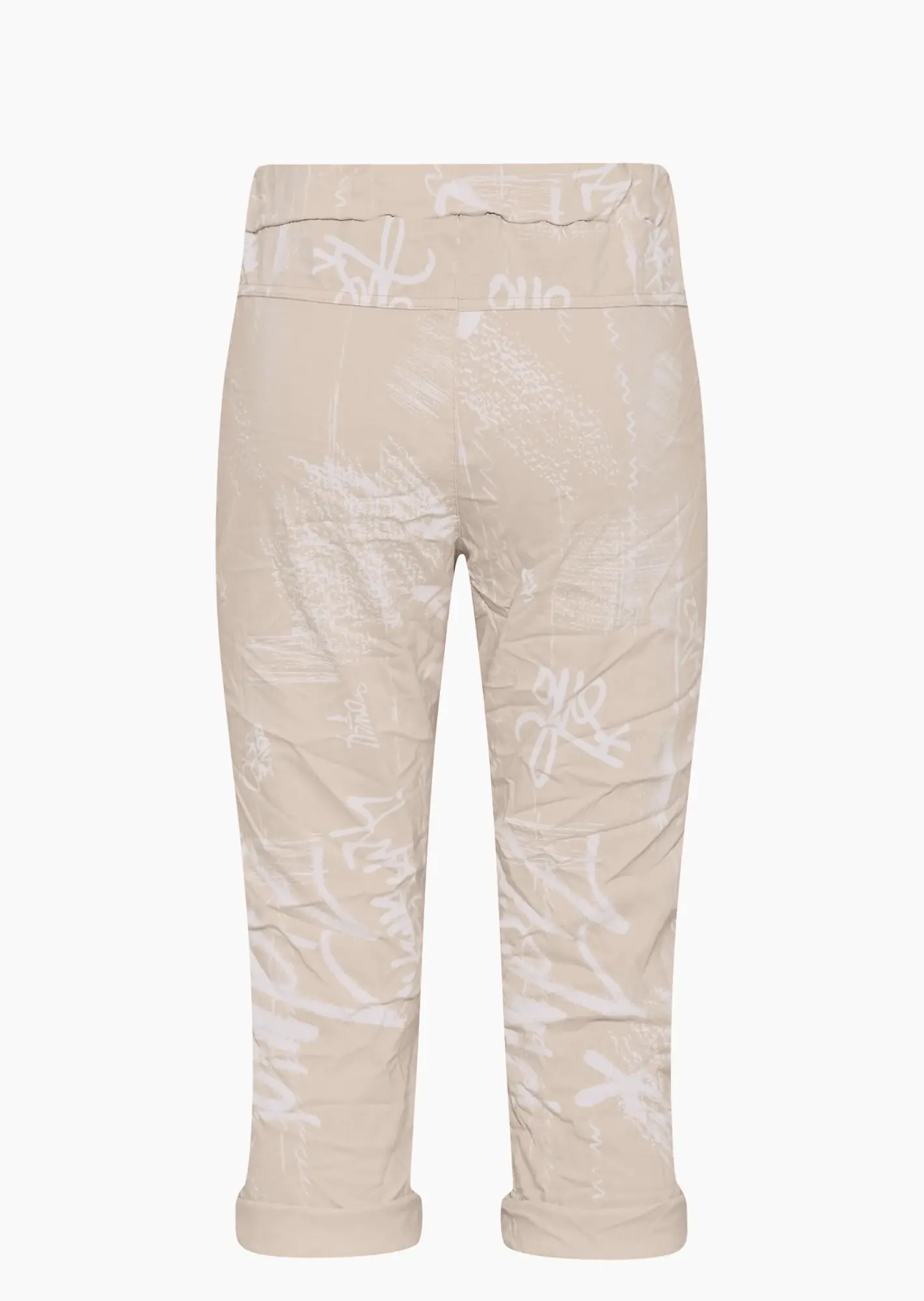 Capri-Joggpants mit Print, crema
