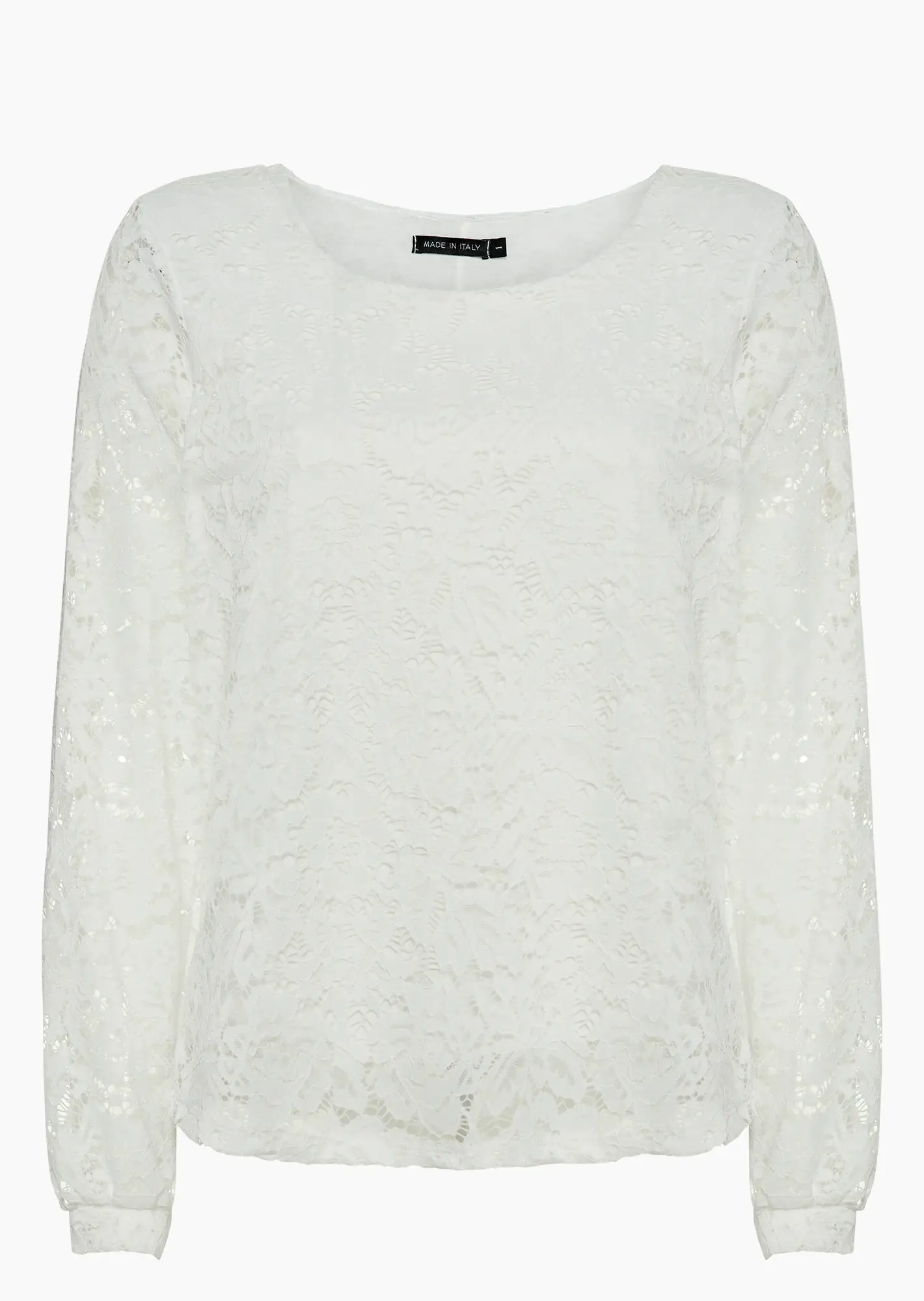 Shirt mit Alloverspitze, weiß