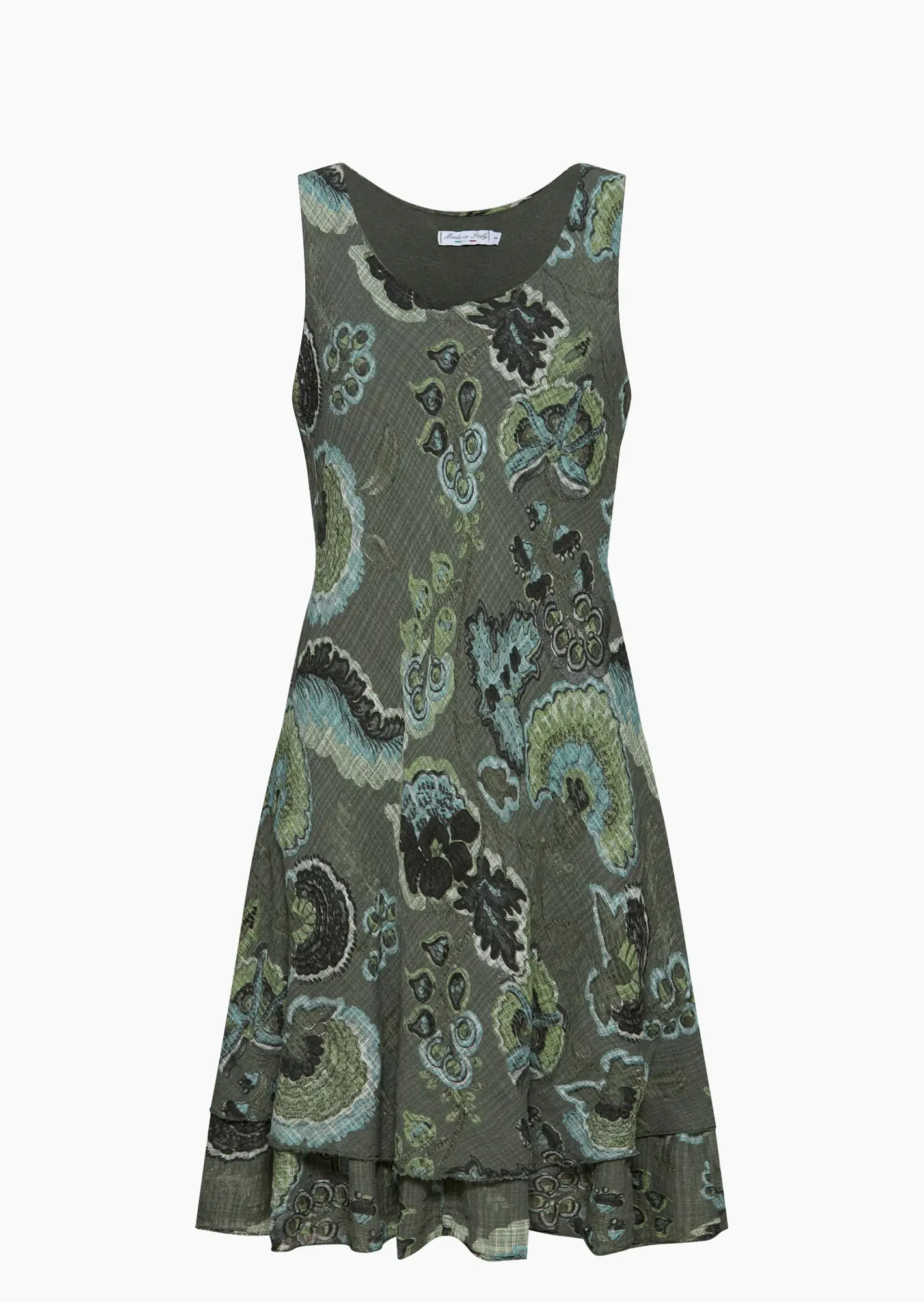 Kleid mit Volants, khaki