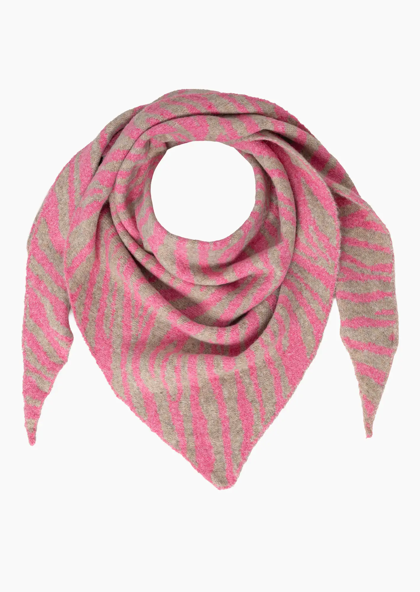 Strickschal mit Zebramuster, pink