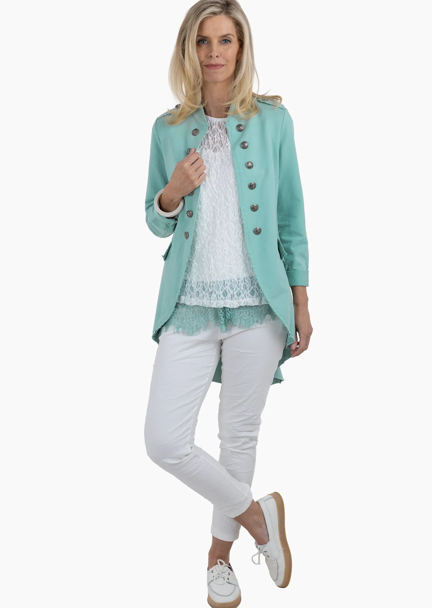Blazer im Military-Style, misty green