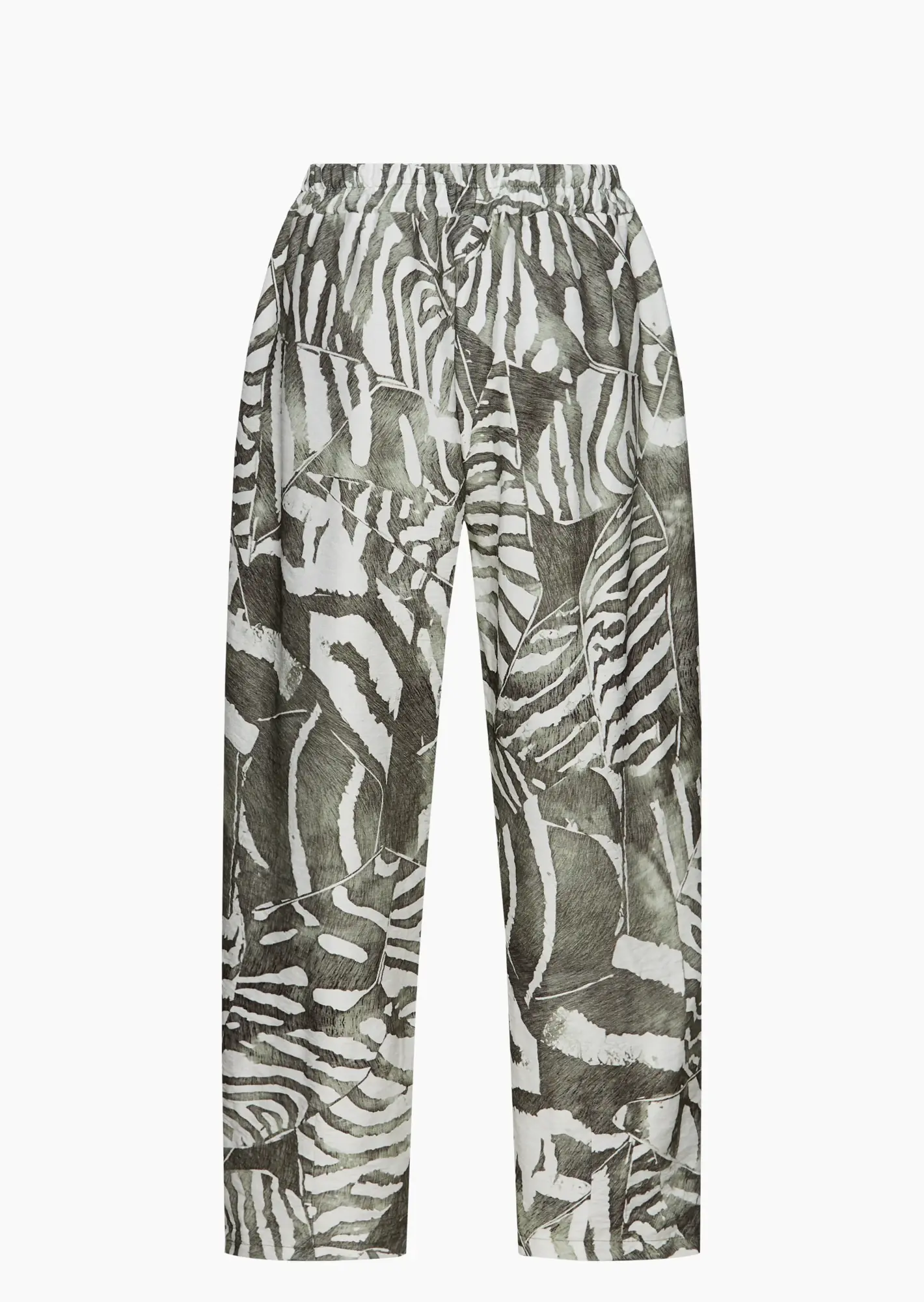 Leichte Viskose-Hose im Alloverprint, oliv