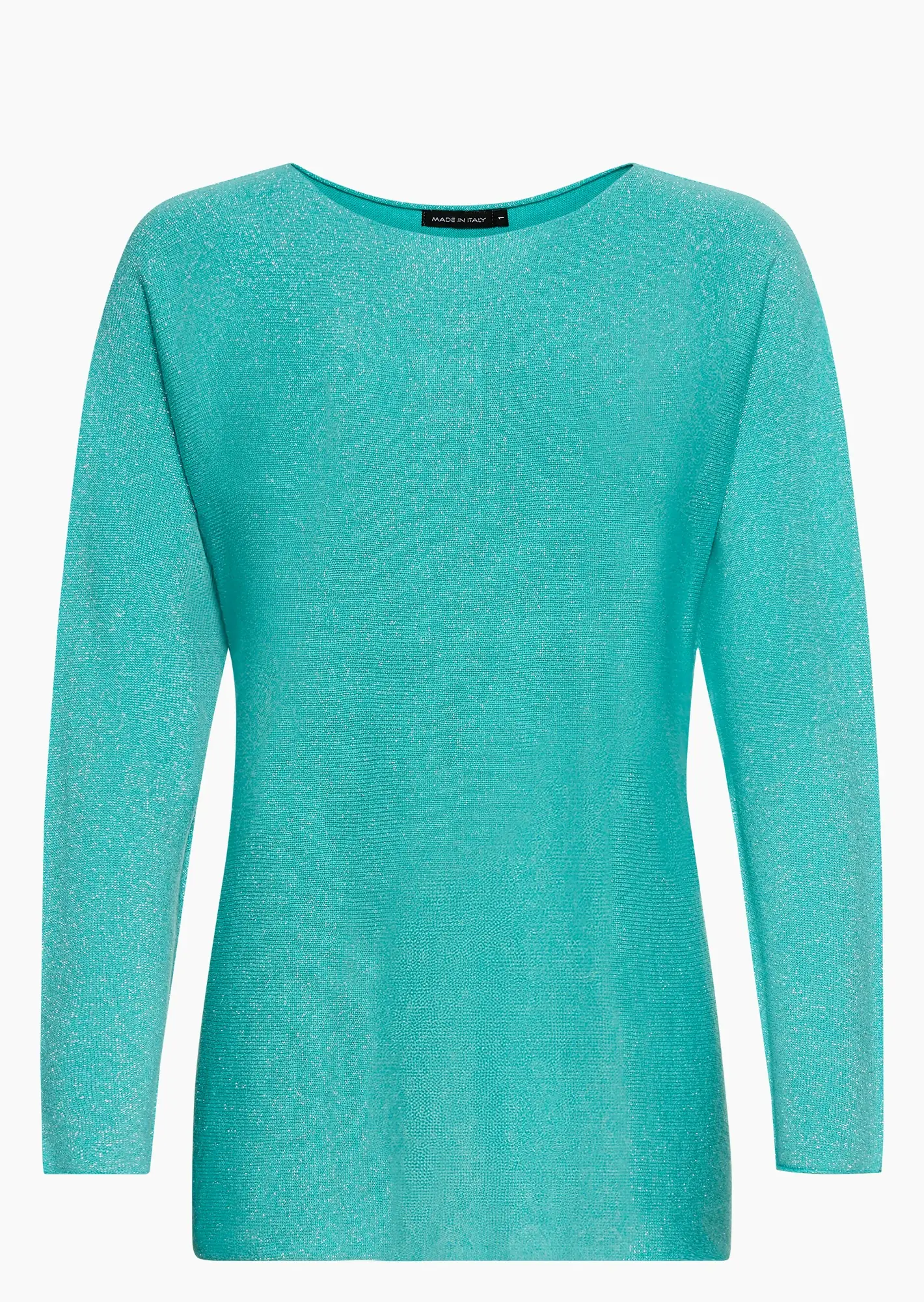 Leichter Strickpullover mit Glitzer, türkis