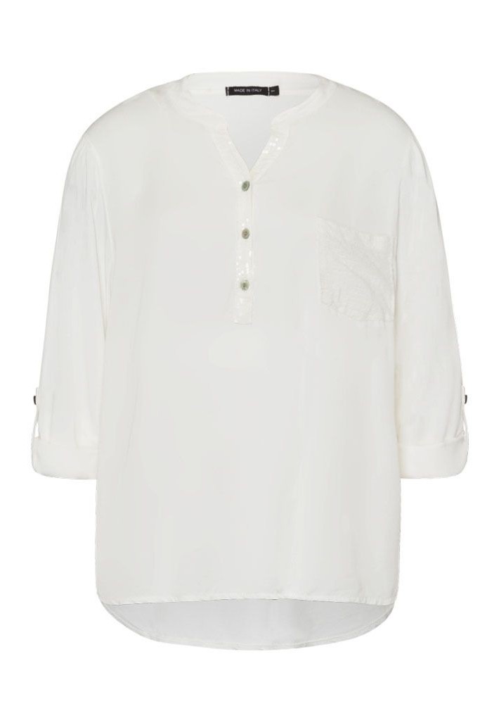 Bluse mit Pailletten, offwhite