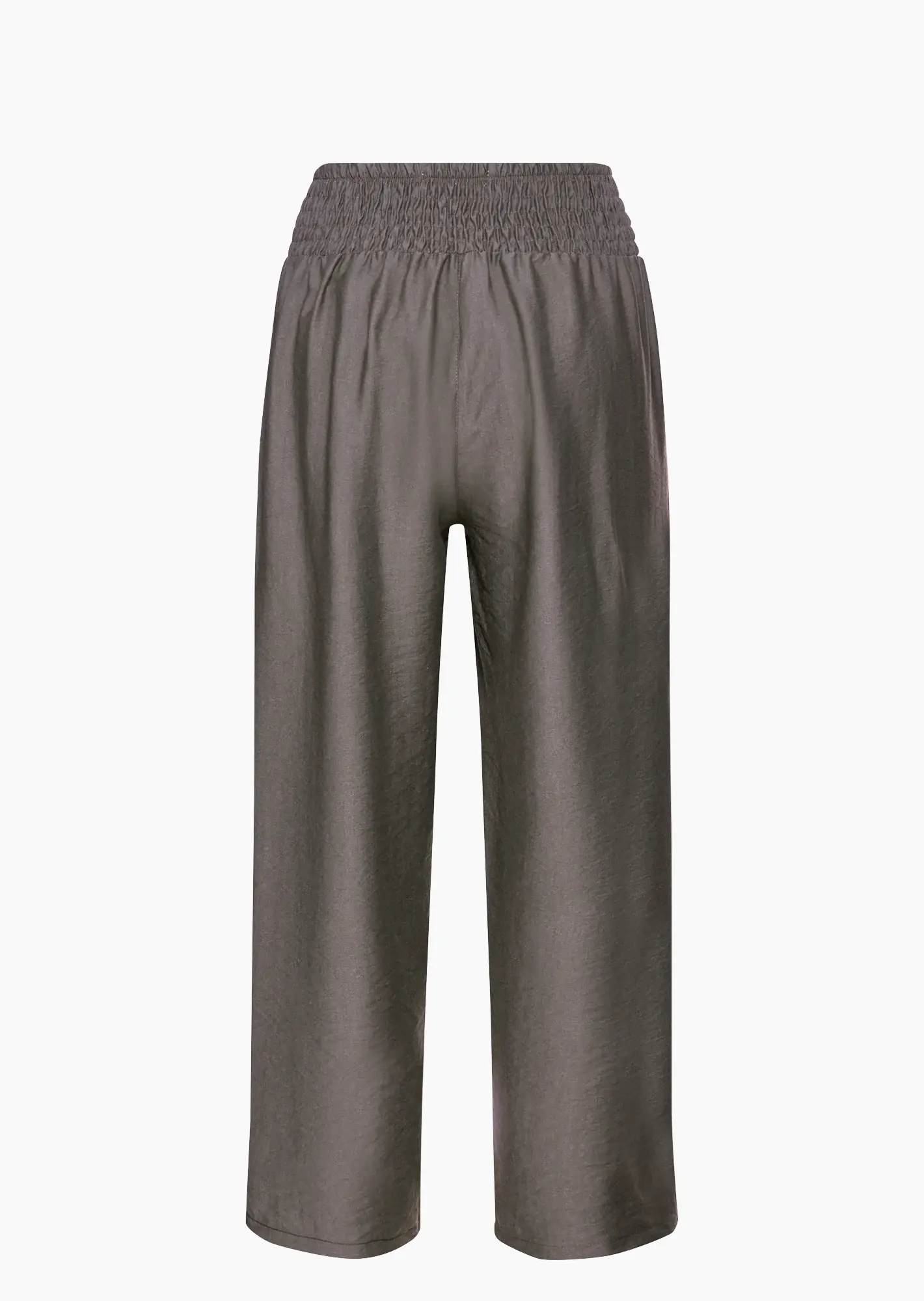Wide Leg Hose mit dekorativem Saum, fango