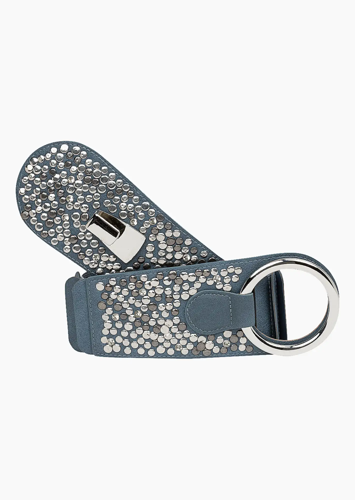 Taillengürtel mit Nieten, jeansblau