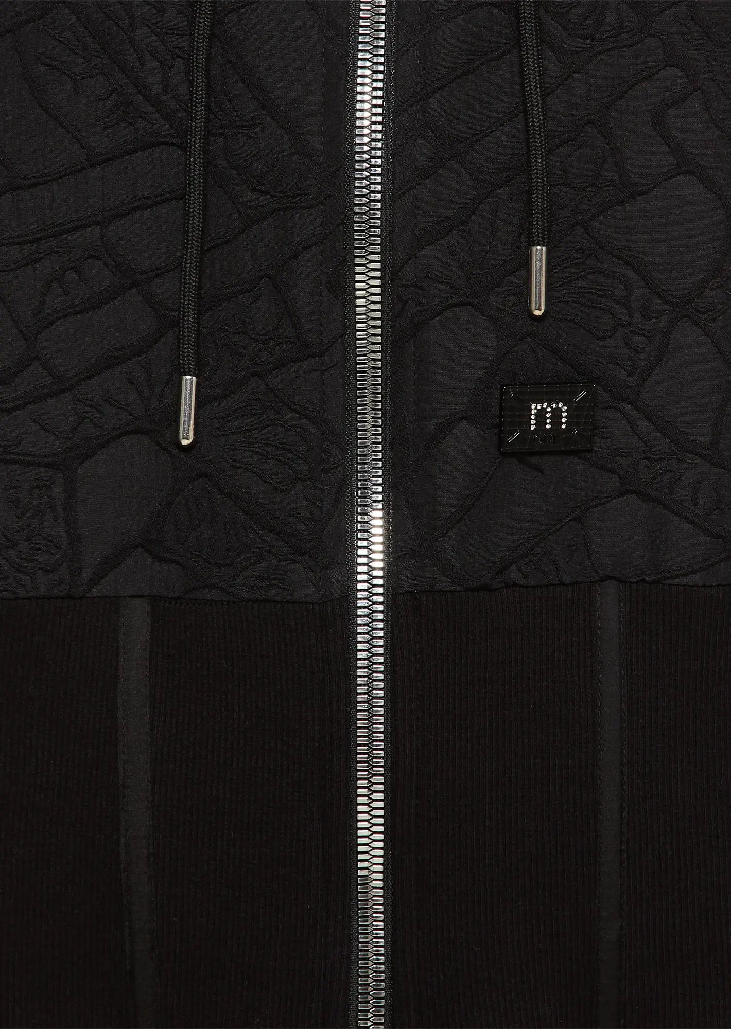Jacke mit Strukturstoff, schwarz