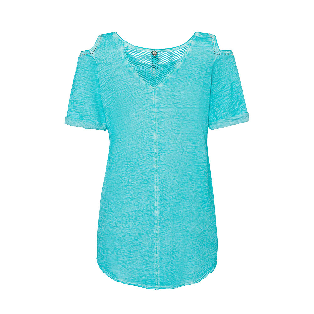 Shirt 'Wild & free', blue fluro