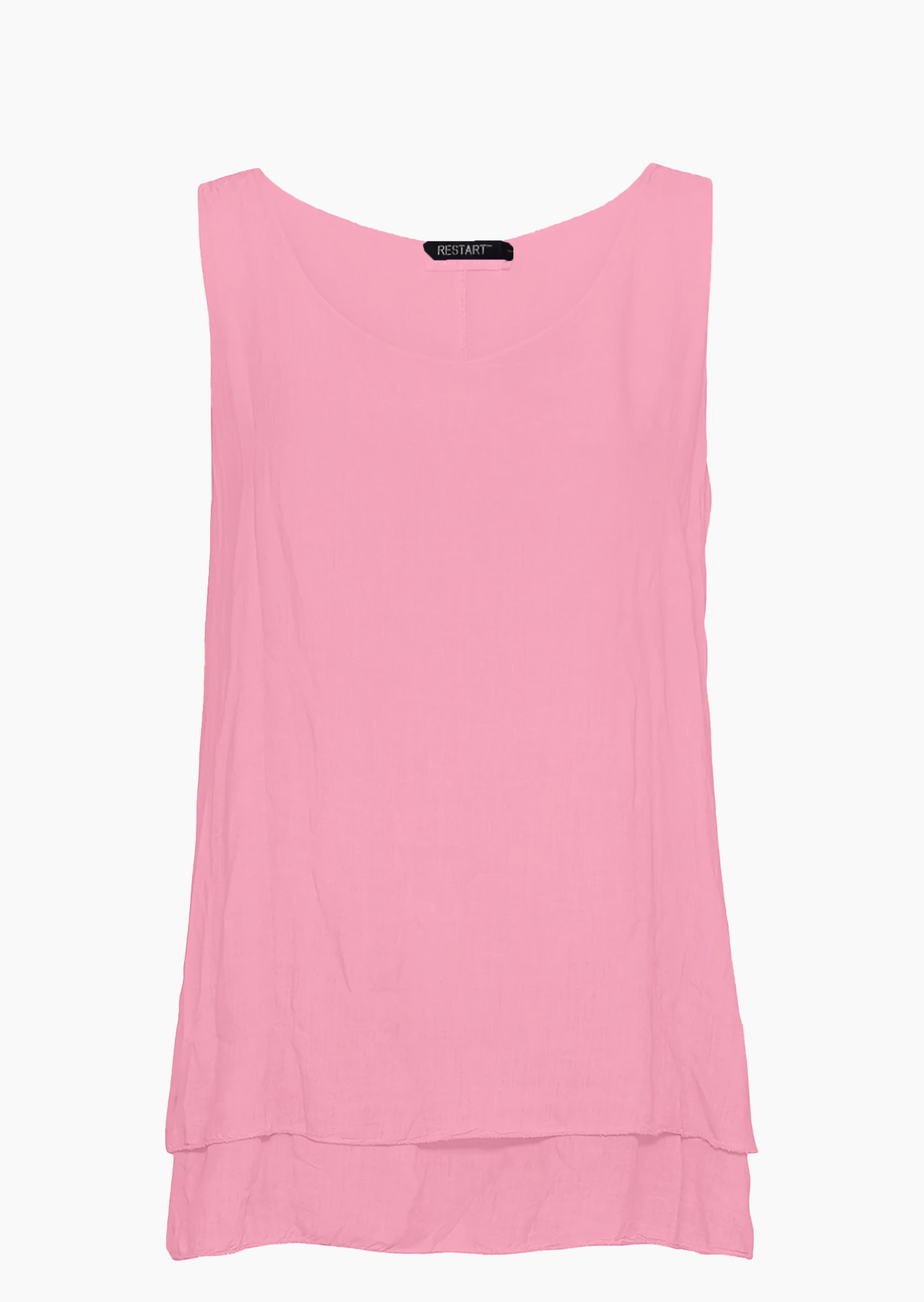 Viskose-Blusentop im Layering, neonpink