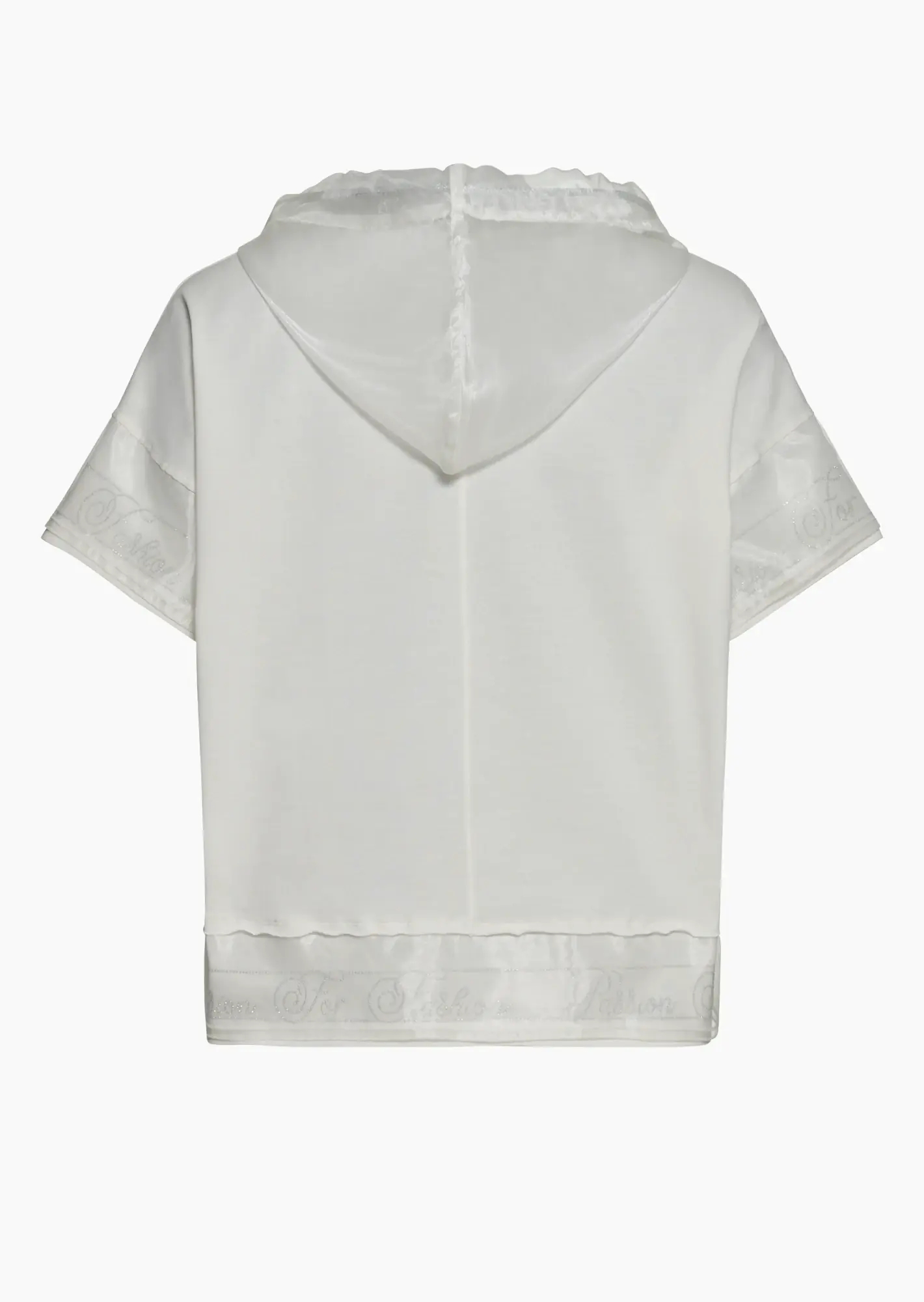 Shirt mit Organzadetails, offwhite