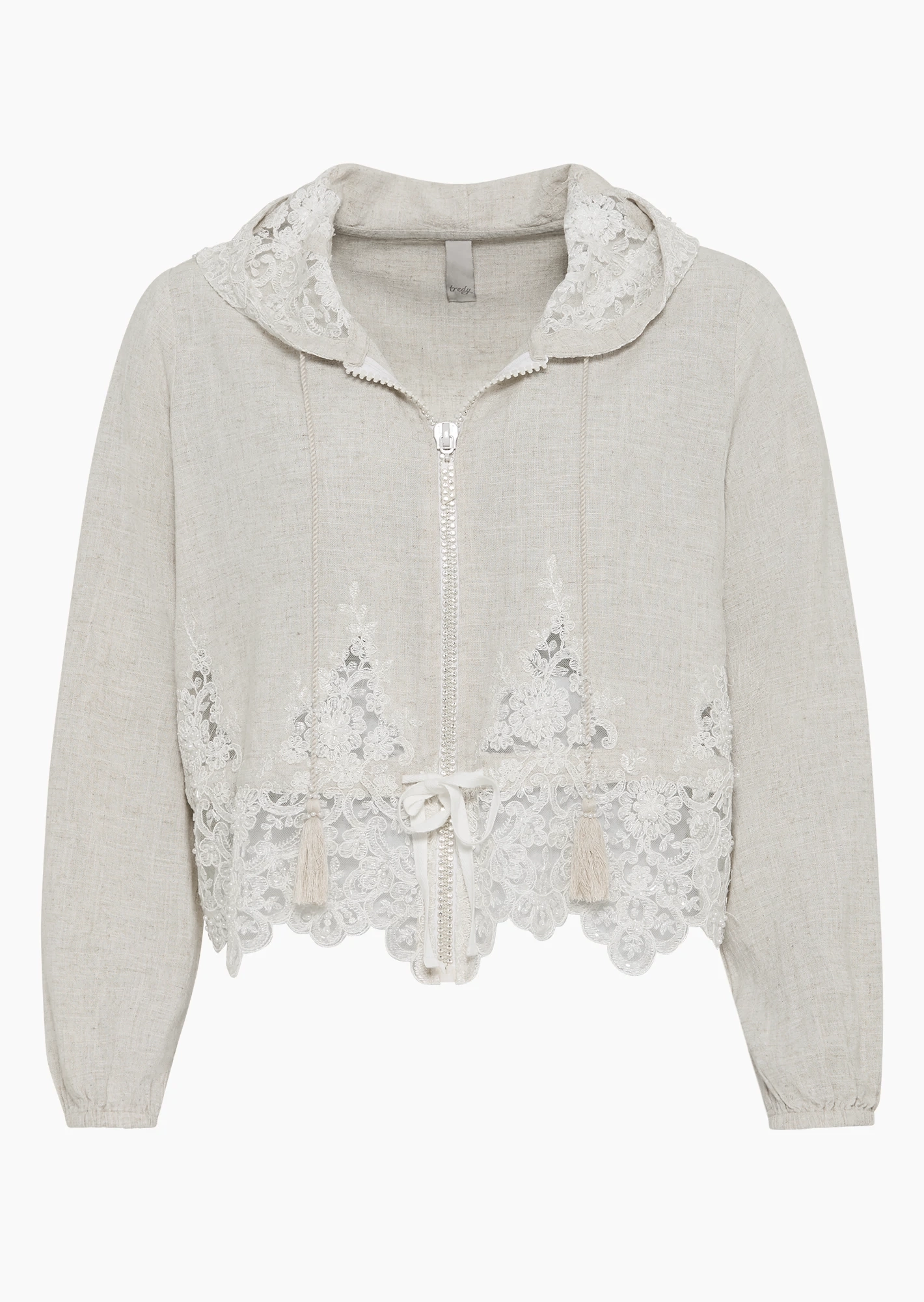 Leichte Jacke mit detailverliebten Highlights, sand-melange