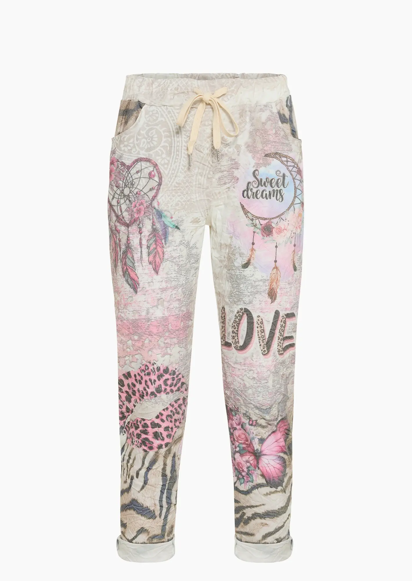 Joggpants im Alloverbohostyle, crema